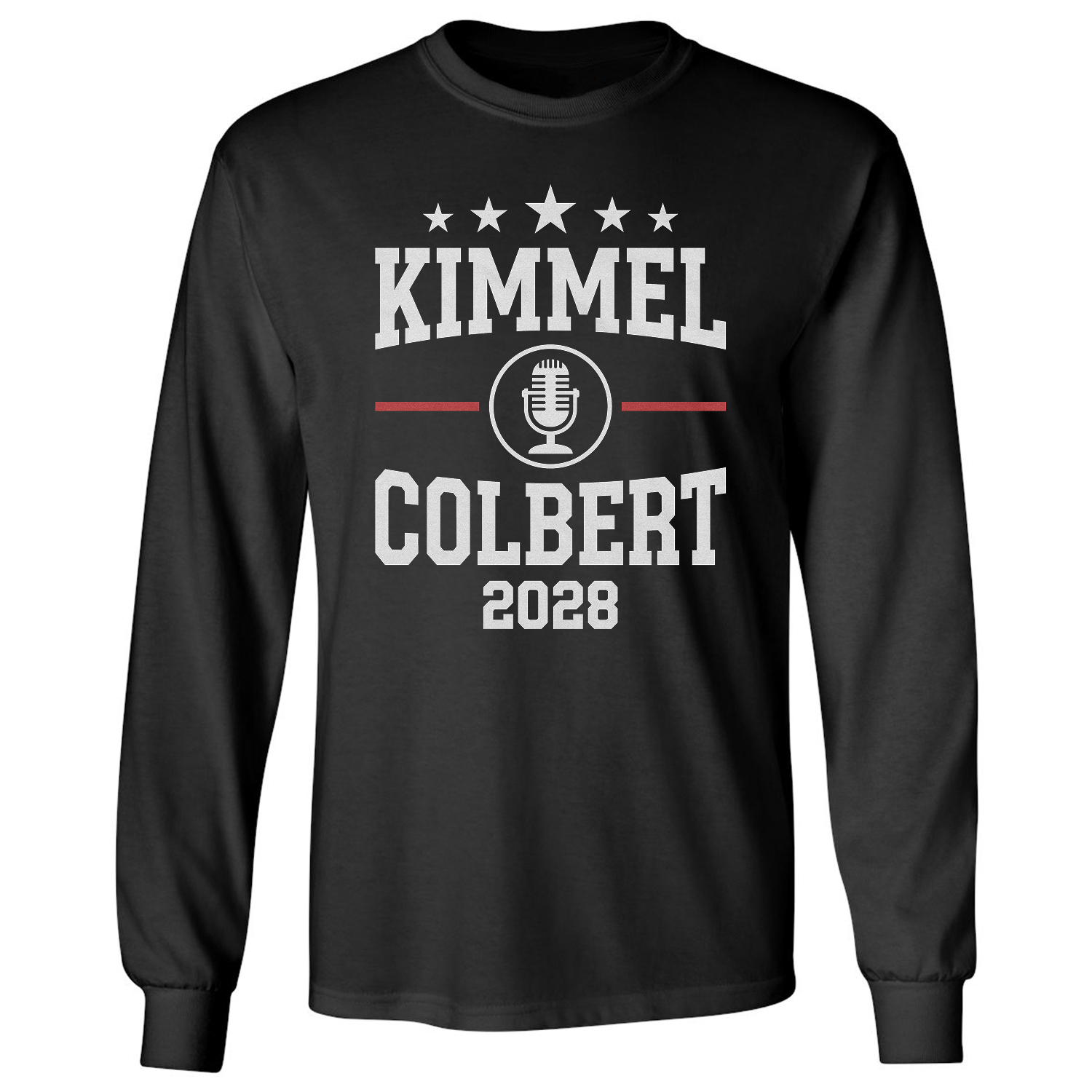 Kimmel Colbert 2028 Funny Late Night Hosts Tribute Long Sleeve T-Shirt