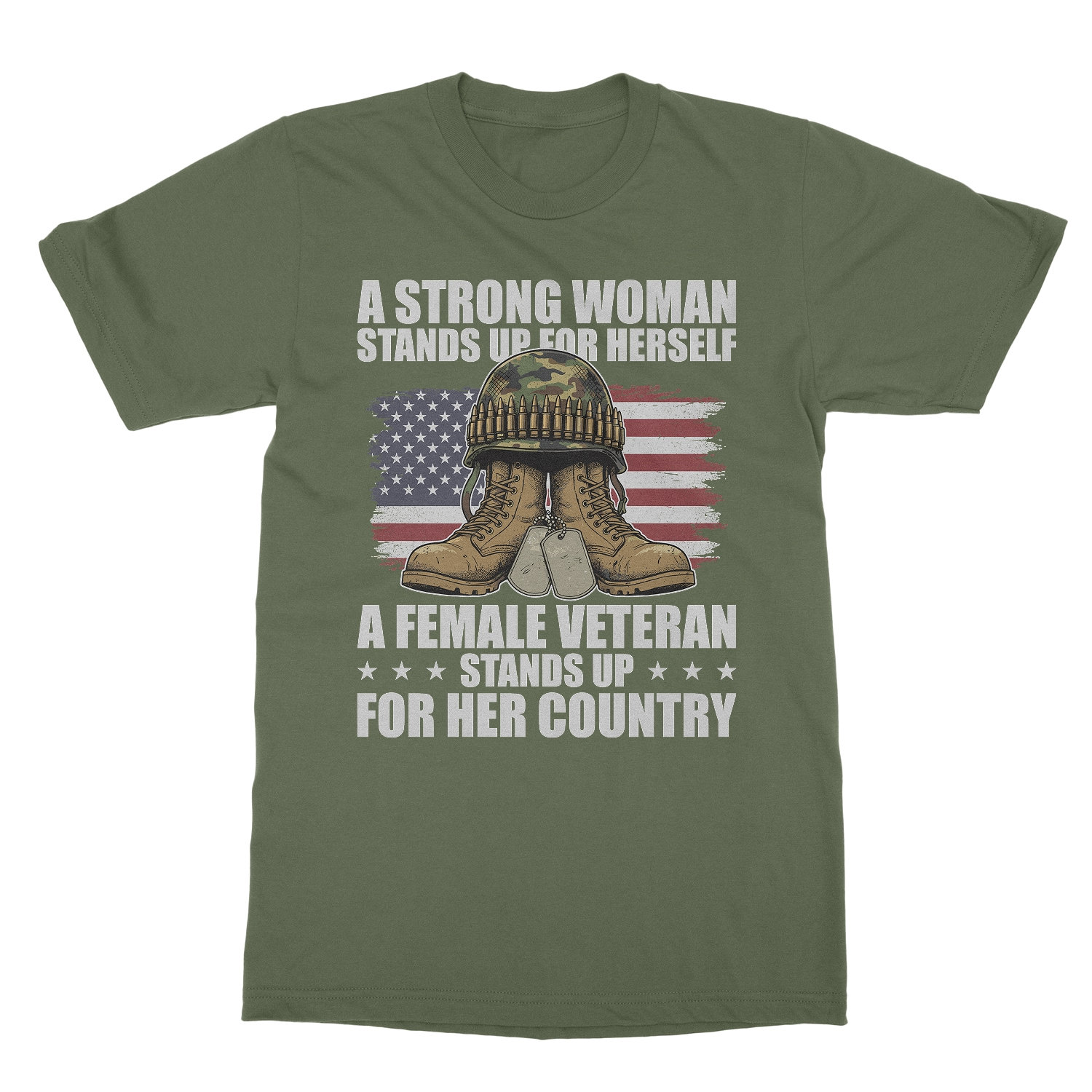 Female Veteran Stands For Country Memorial Day Unisex T-Shirt