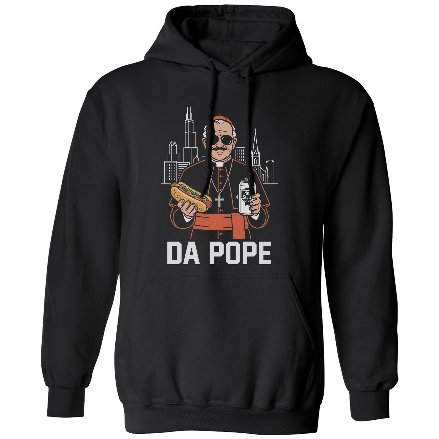 Da Pope Chicago Style Pope Leo Cool Unisex Hooded Sweatshirt
