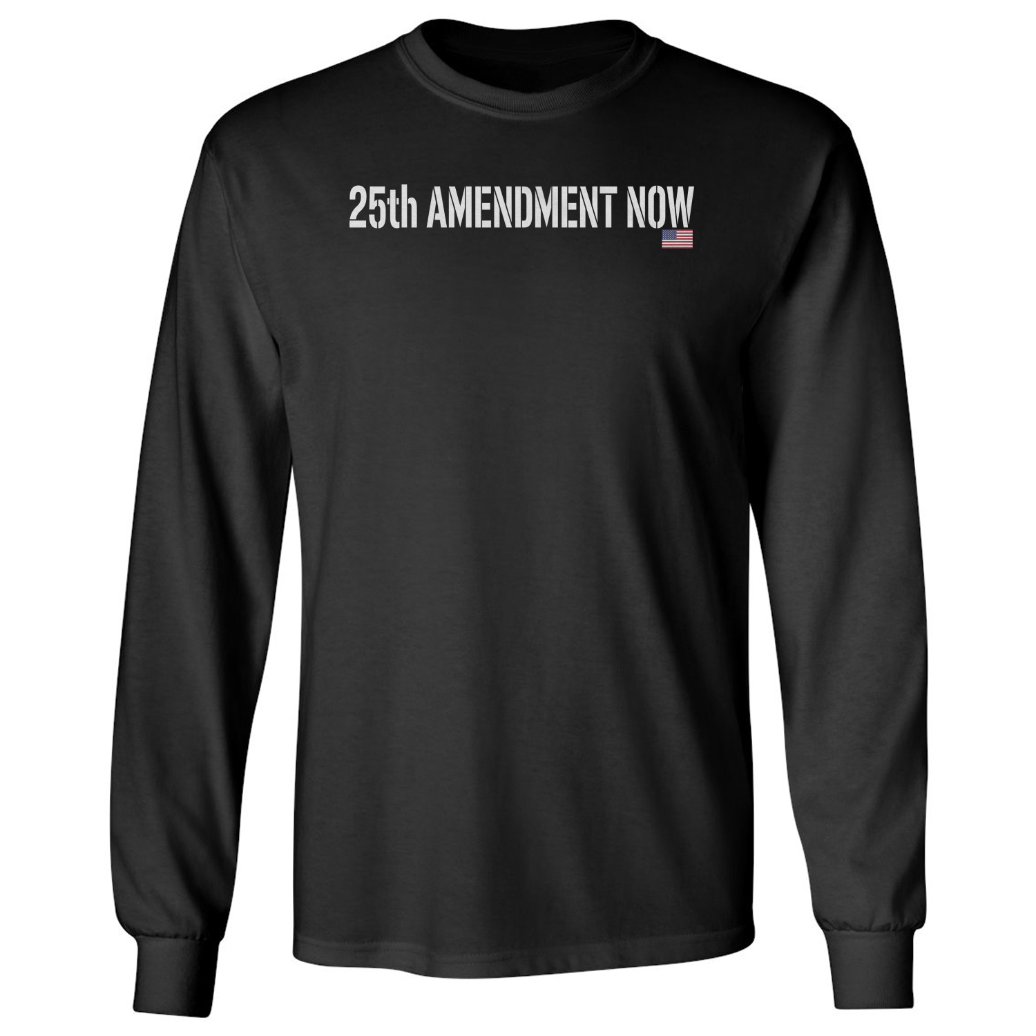 25th Amendment Now USA Flag Minimalist Resist Graphic Long Sleeve T-Shirt