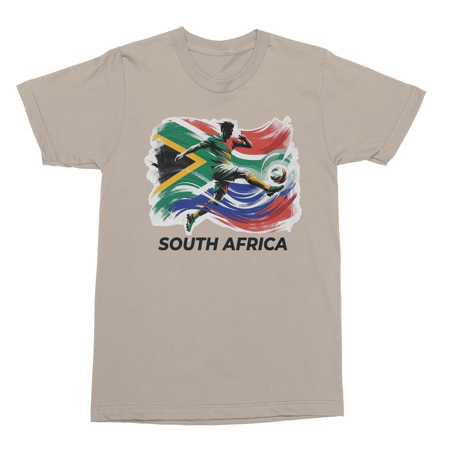 South Africa Inspired Flag Graphic – World Sports Fan Unisex T-Shirt