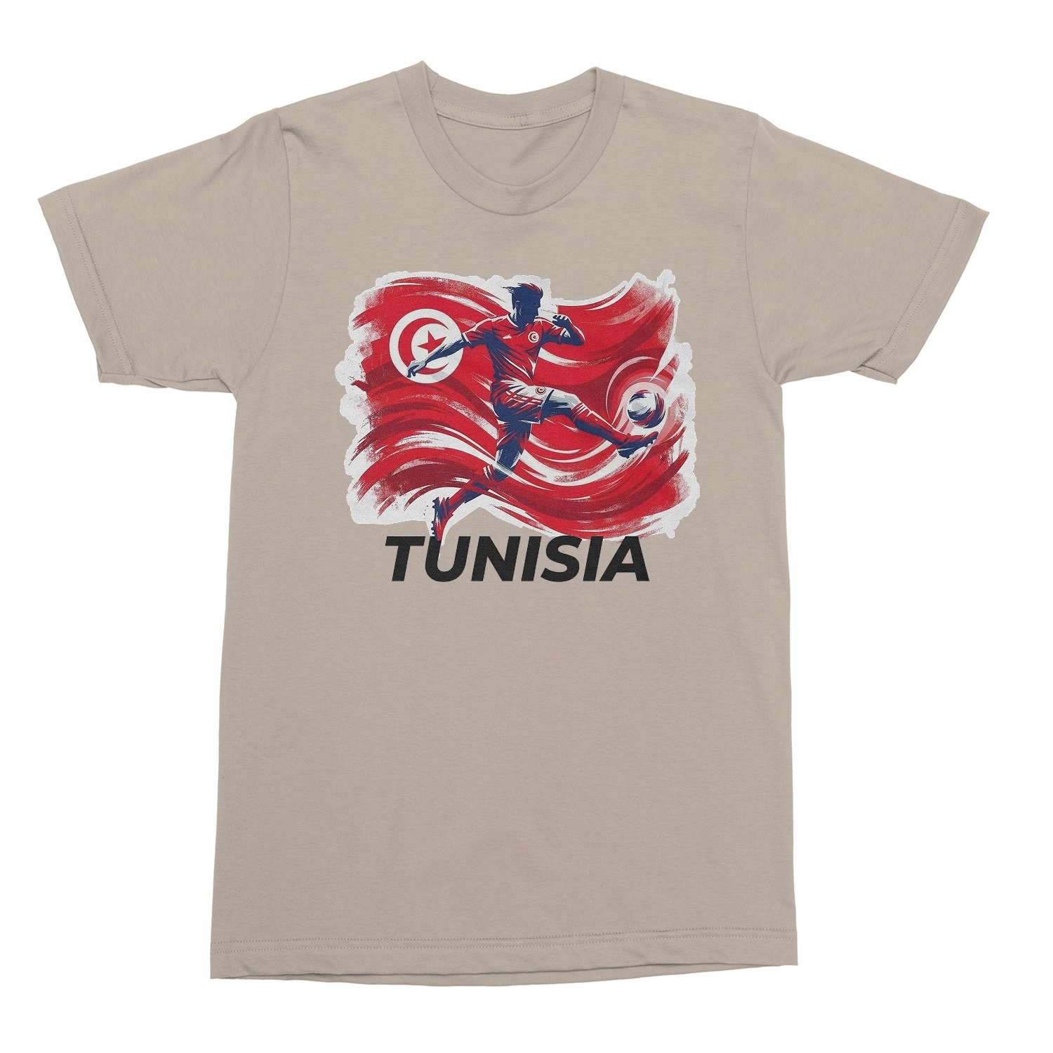 Tunisia Inspired Flag Graphic – World Sports Fans Unisex T-Shirt