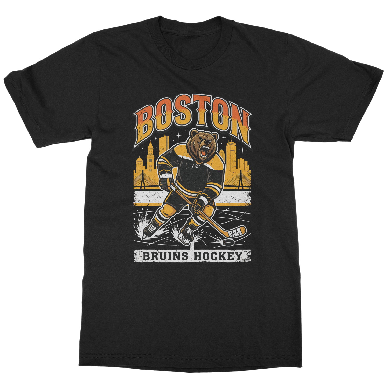 Boston Inspired Fierce Bear Graphic Sports Fans Unisex T-Shirt