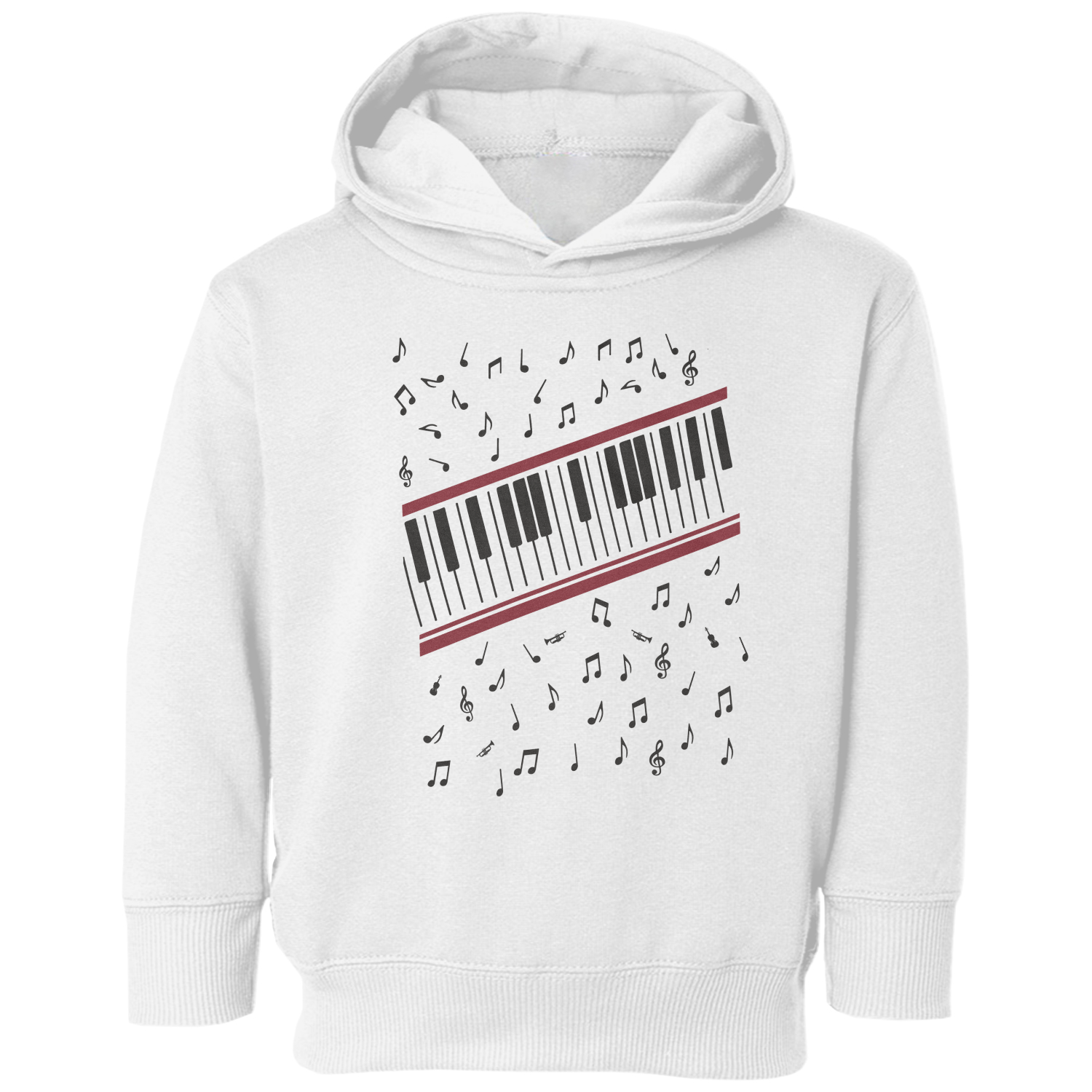 Beat It Inspired Piano Keyboard Music Notes Toddler Hooded Sweatshirt