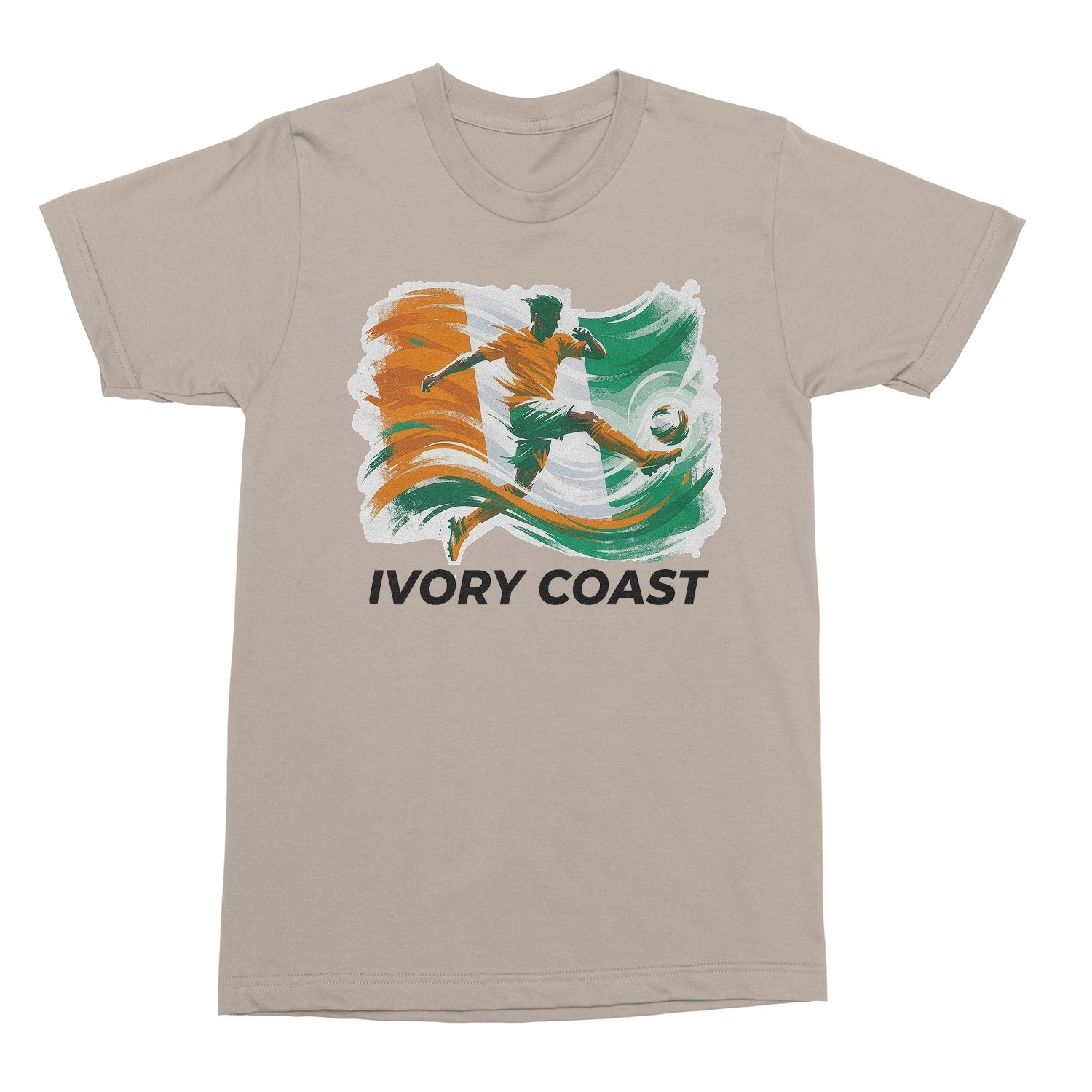 Ivory Coast Inspired Flag Graphic – World Sports Fans Unisex T-Shirt
