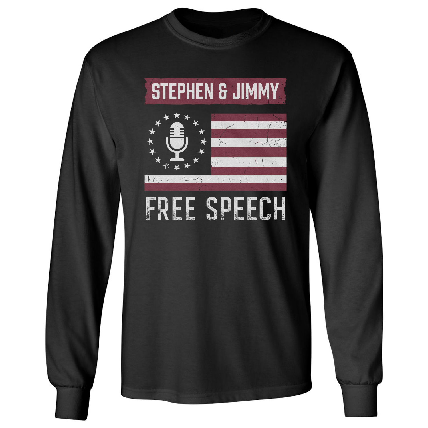 Kimmel Colbert Free Speech Support USA Flag Long Sleeve T-Shirt