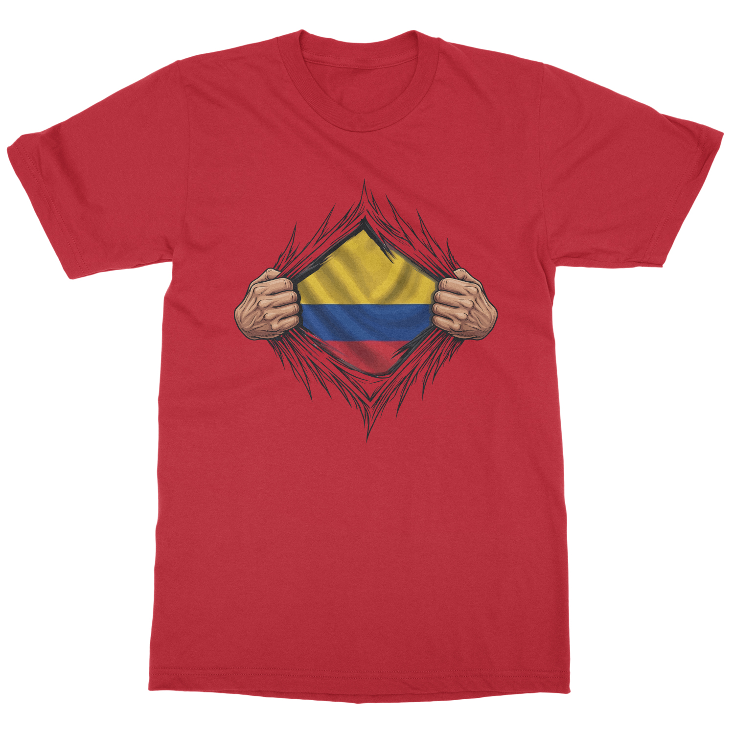 Colombia Supporter Hero Ripped Graphic National Flag Unisex T-Shirt