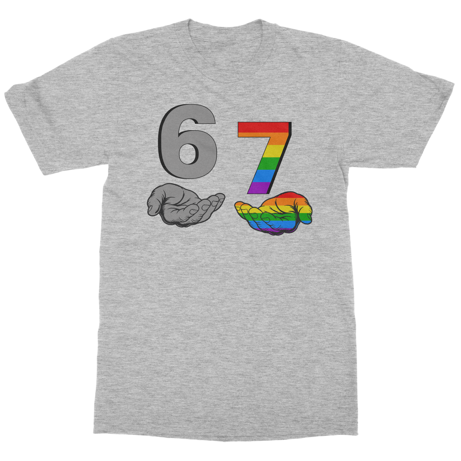 Six Seven 67 Hands Meme LGBTQ Pride Month Funny Unisex T-Shirt