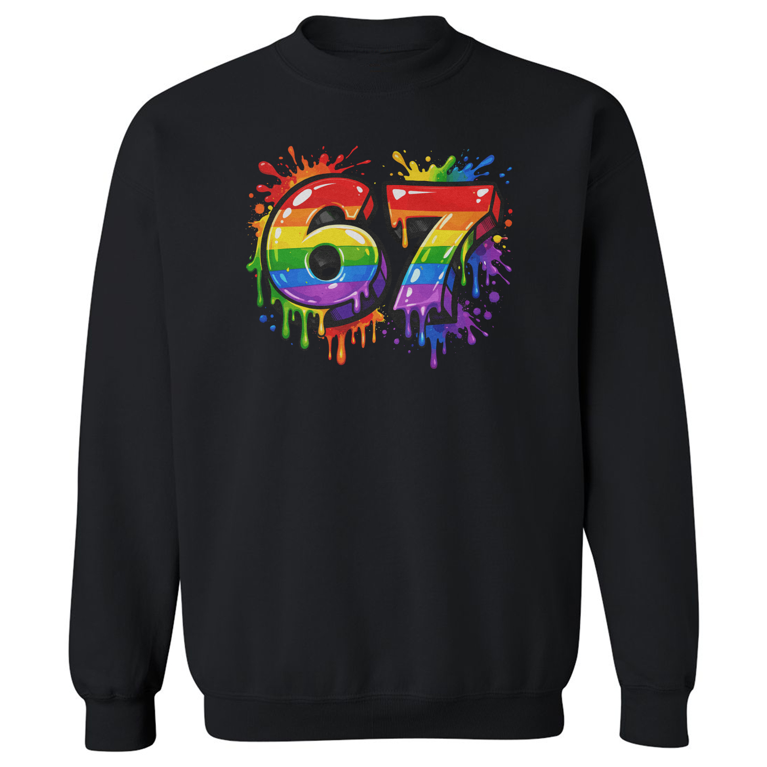 Six Seven 67 Dripping LGBTQ Rainbow Pride Month Unisex Crewneck
