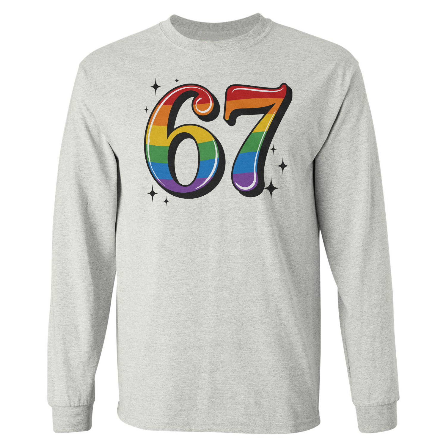 67 Six Seven Meme LGBTQ Rainbow Pride Month Long Sleeve T-Shirt