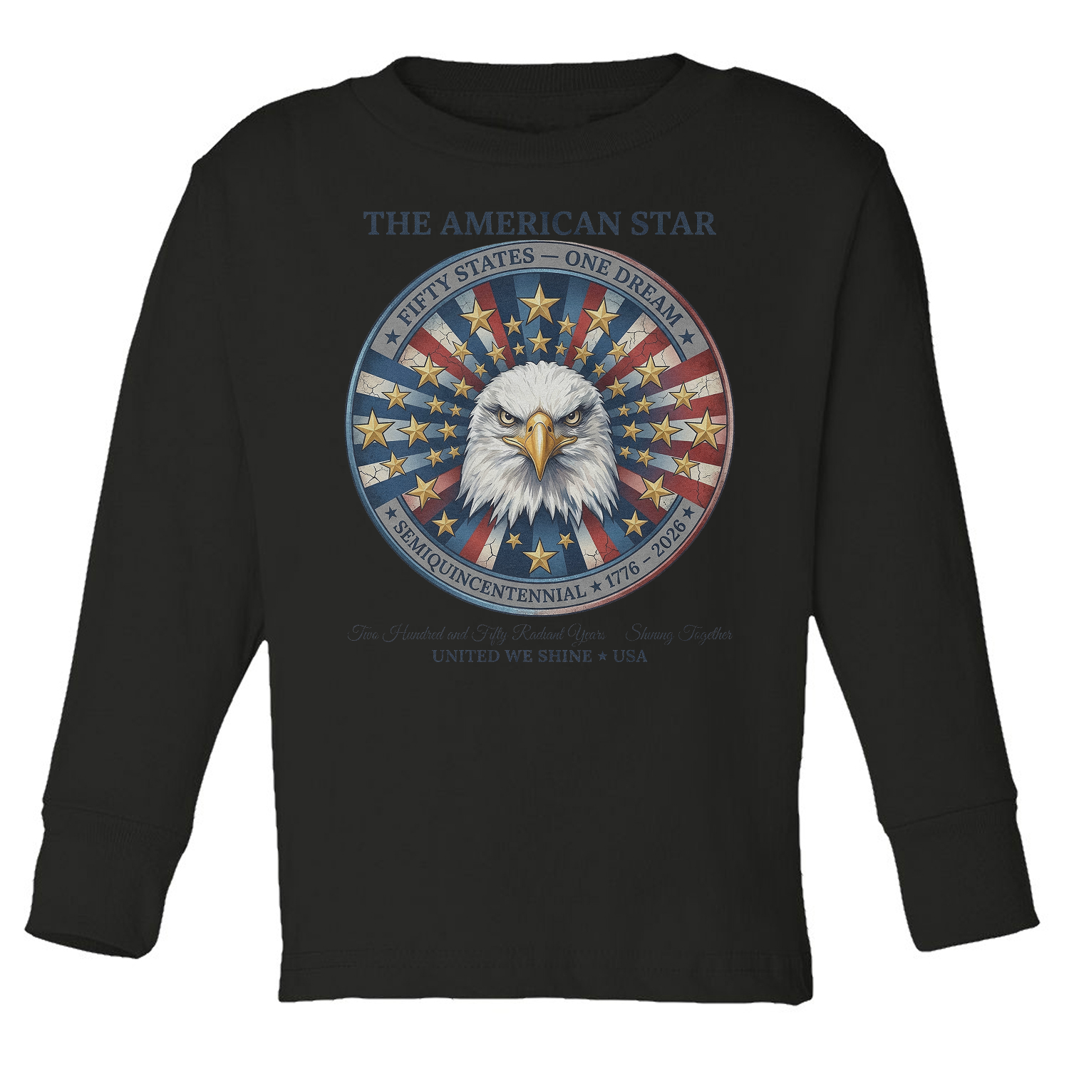 The American Star 250 Years Freedom Eagle Tribute Toddler Long Sleeve TShirt