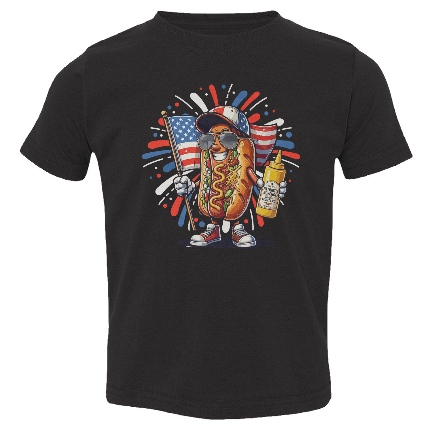 Patriotic Hot Dog 250 Years USA 4th of July Toddler T-Shirt