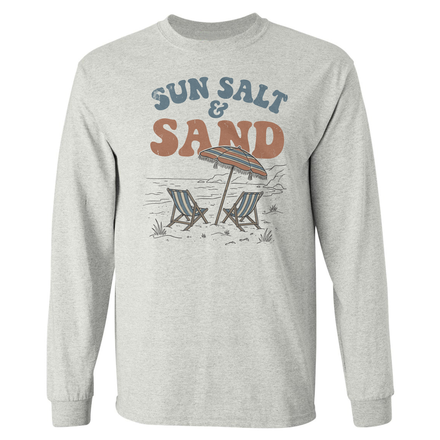 Sun Salt and Sand Vintage Summer Beach Long Sleeve T-Shirt