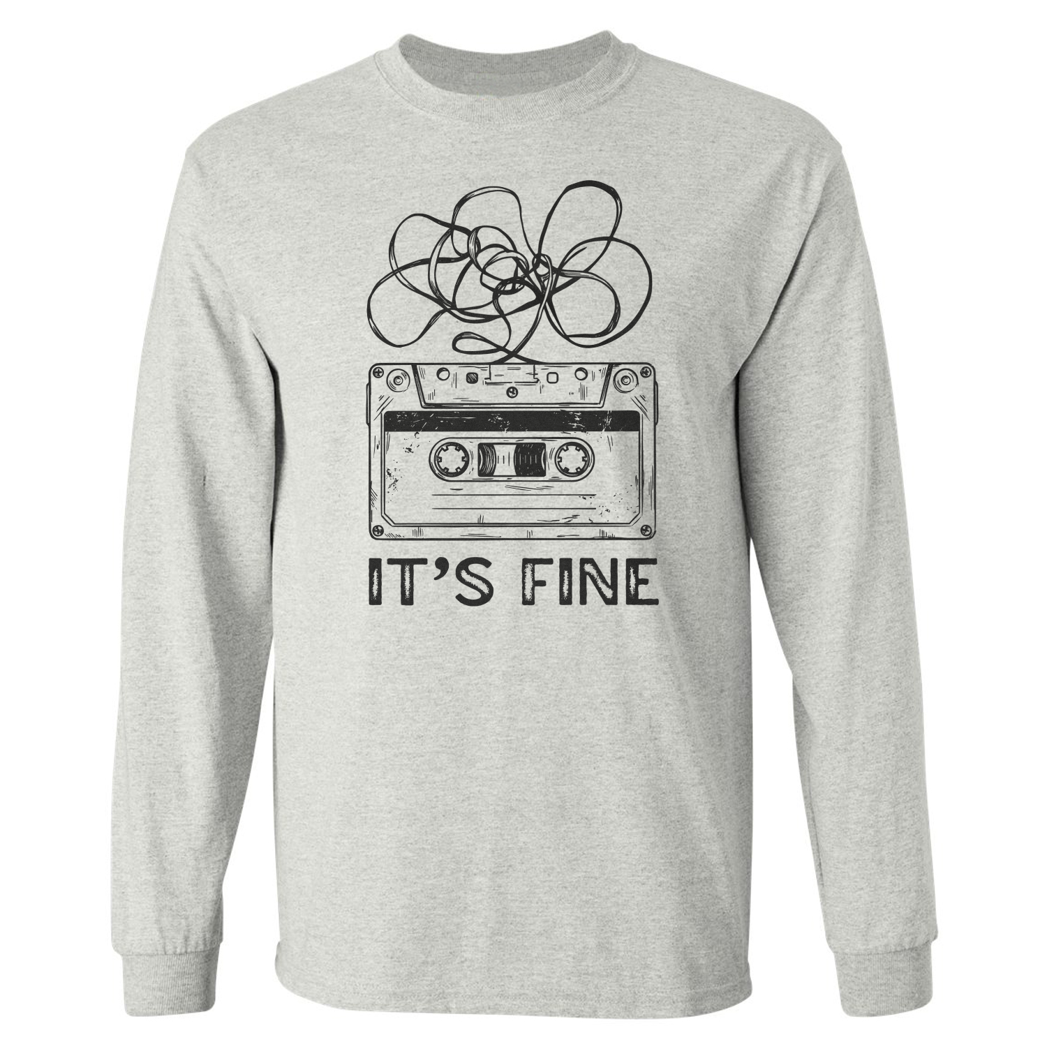 Retro Cassette Tape Its Fine Funny Music Tape Humor Long Sleeve T-Shirt