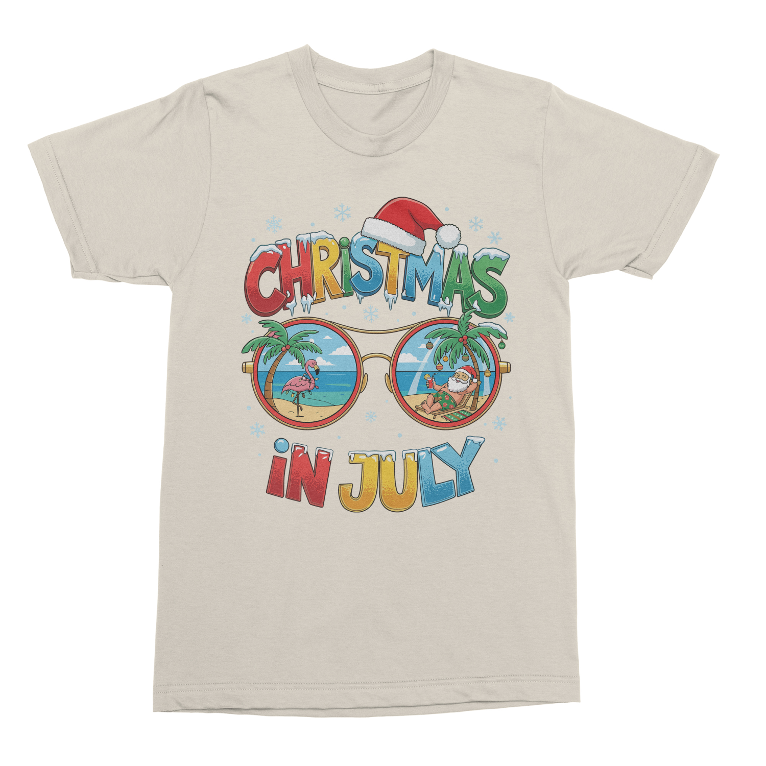 Christmas In July Sun Glasses Santa Claus Summer Unisex T-Shirt