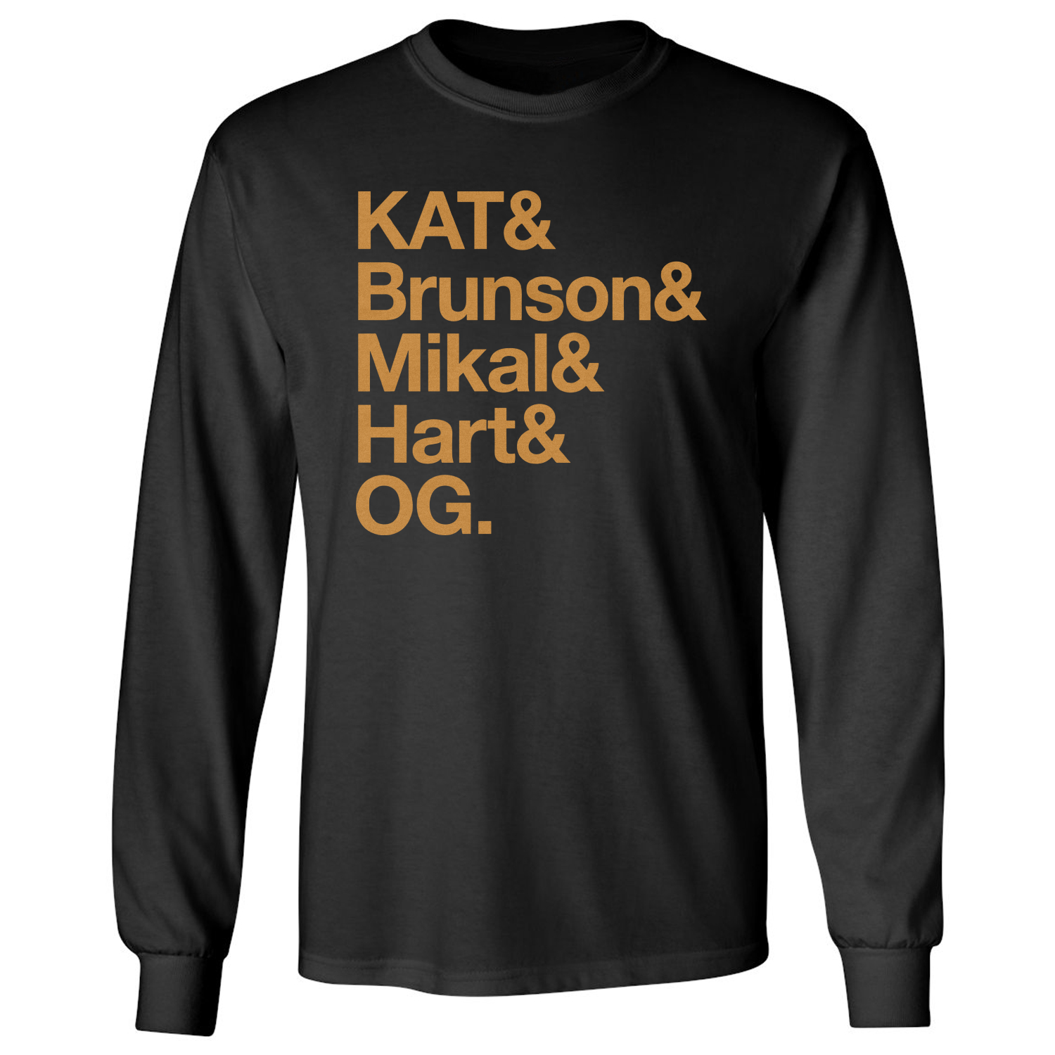 Brunson Towns Mikal Hart OG Names New York Hoops Long Sleeve T-Shirt