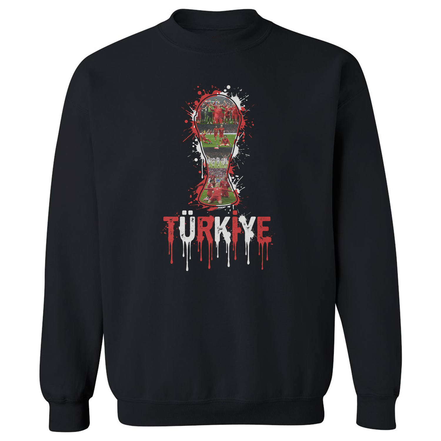 Turkiye Trophy Splash Collage Soccer Fans Tribute Unisex Crewneck Sweatshirt