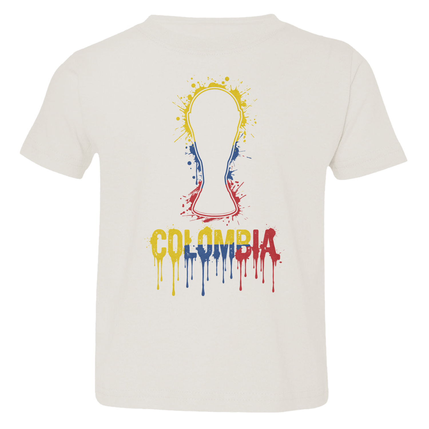 Colombia Trophy Splash Graphic Soccer Fans Tribute Toddler T-Shirt