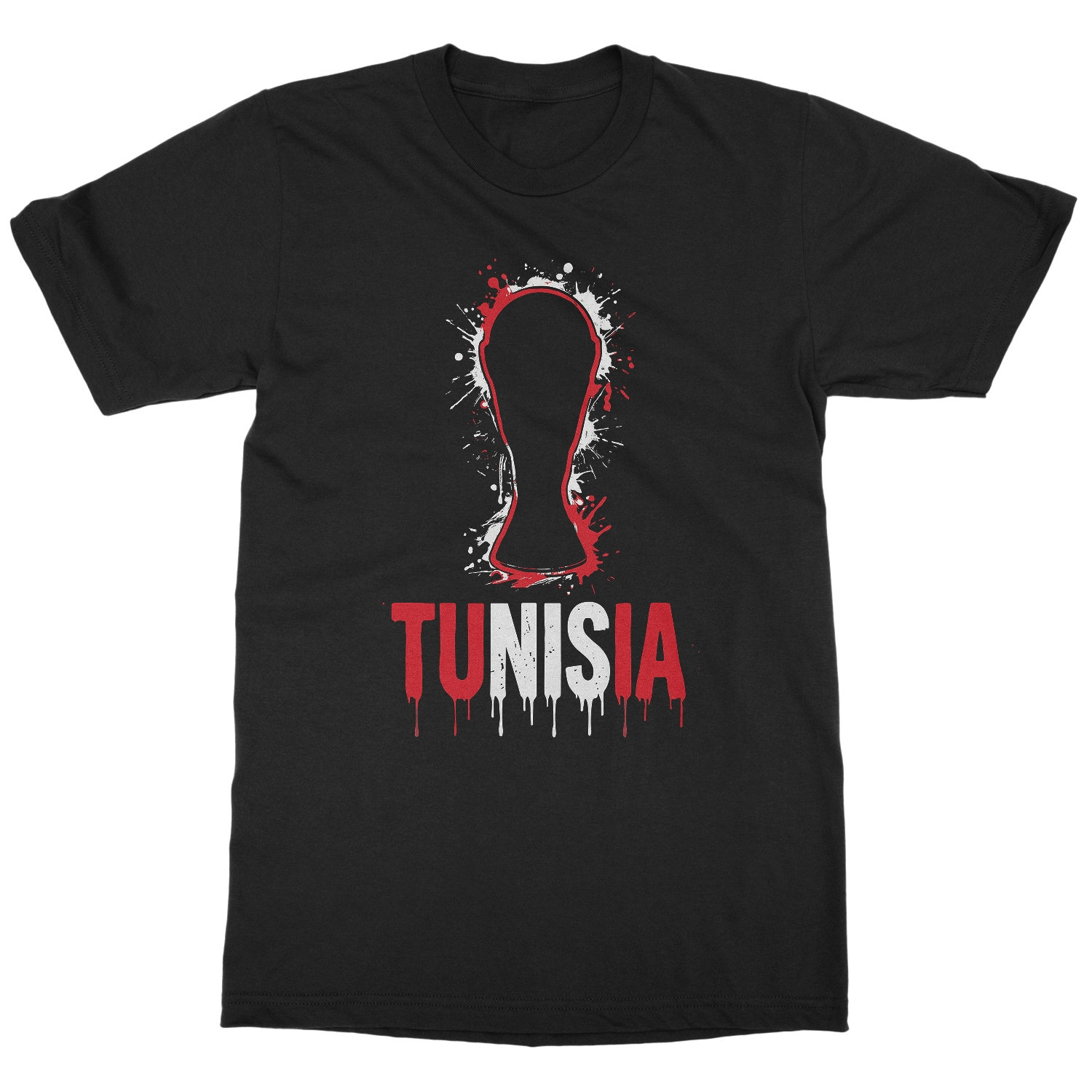 Tunisia Trophy Splash Graphic Soccer Fans Tribute Unisex T-Shirt