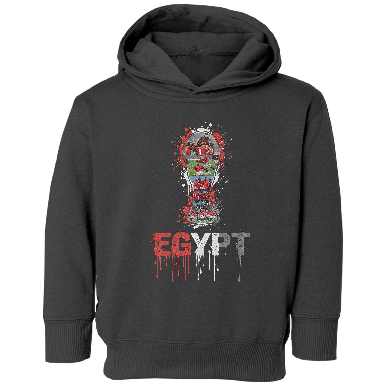 Egypt Trophy Splash Collage Soccer Fans Tribute Toddler Hooded Sweatshirt