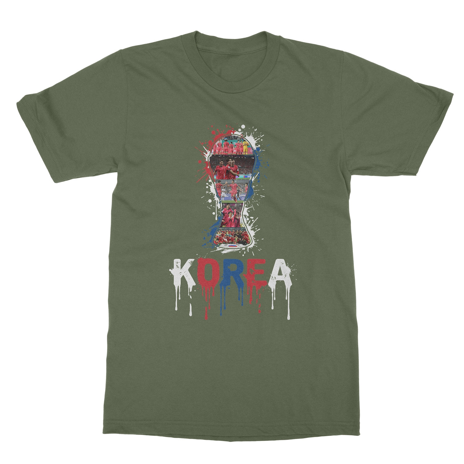 South Korea Trophy Splash Collage Soccer Fans Tribute Unisex T-Shirt