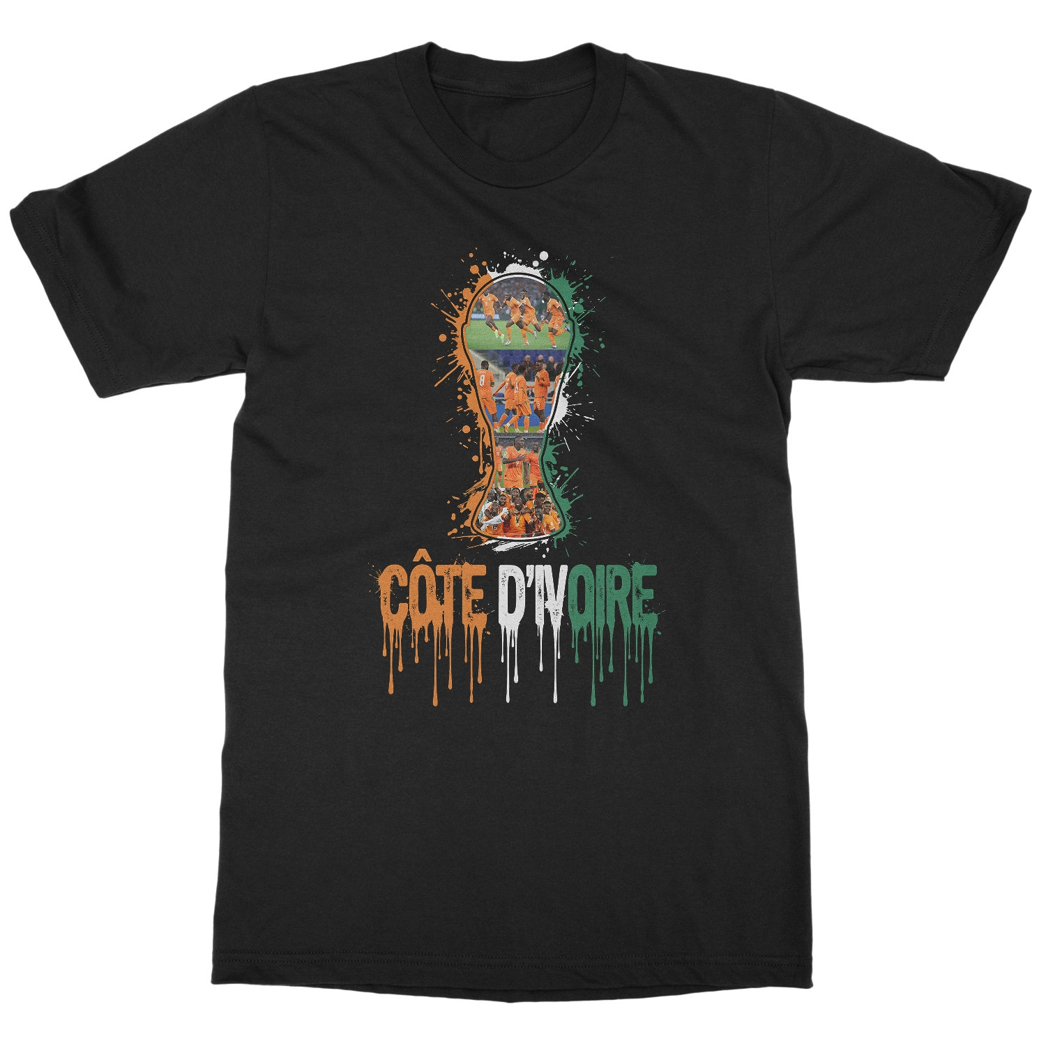 Ivory Coast Trophy Splash Collage Soccer Fans Tribute Unisex T-Shirt