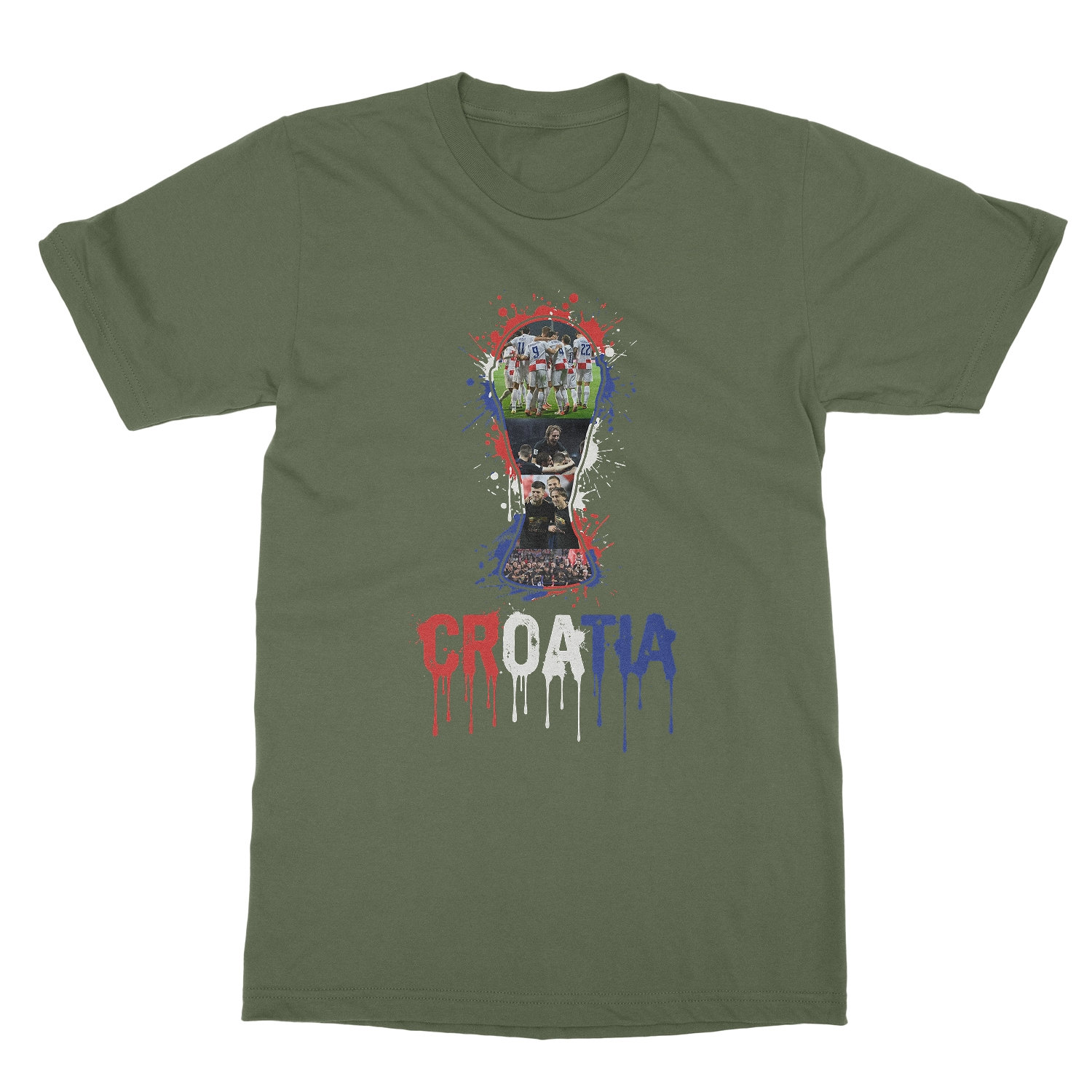 Croatia Trophy Splash Collage Soccer Fans Tribute Unisex T-Shirt