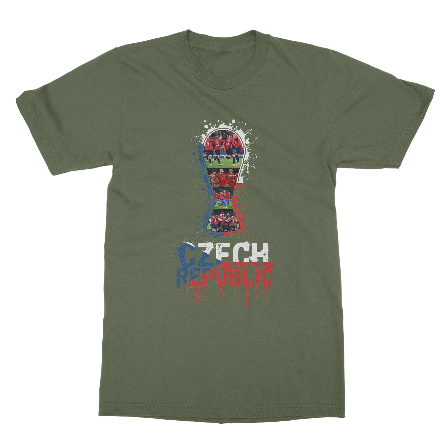 Czech Republic Trophy Splash Collage Soccer Fans Unisex T-Shirt