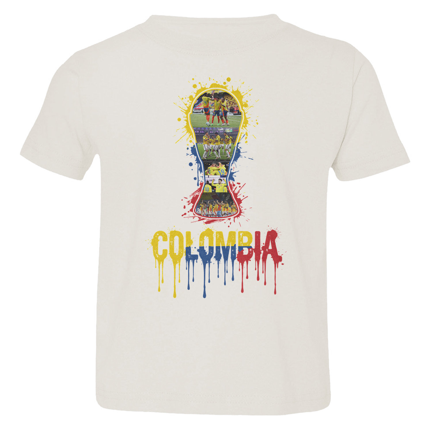 Colombia Trophy Splash Collage Soccer Fans Tribute Toddler T-Shirt
