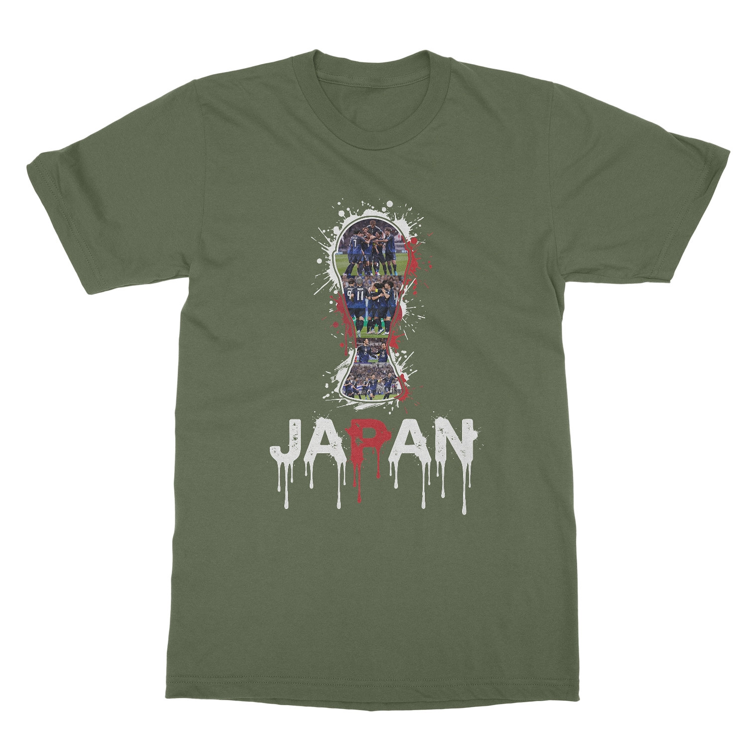 Japan Trophy Splash Collage Soccer Fans Tribute Unisex T-Shirt