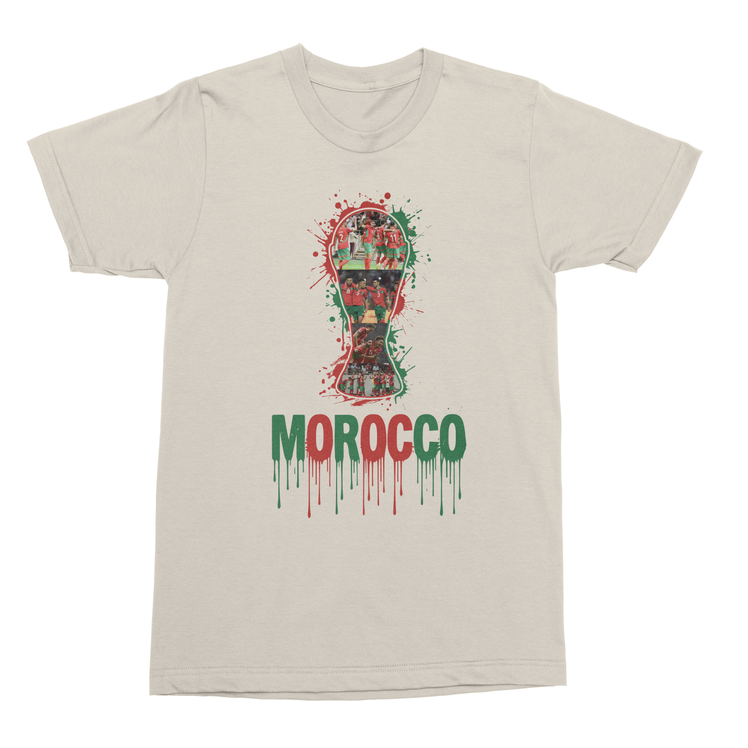 Morocco Trophy Splash Collage Soccer Fans Tribute Unisex T-Shirt