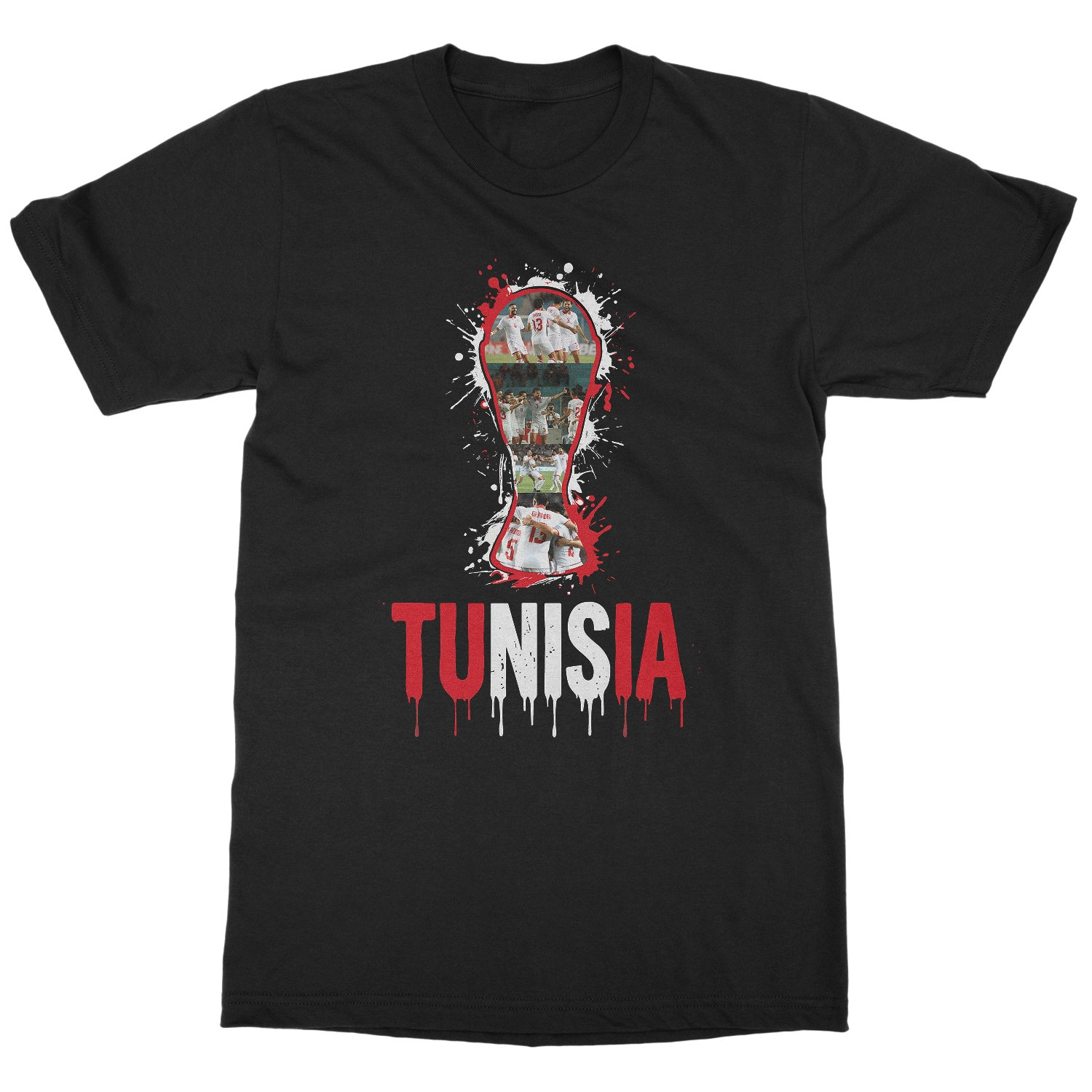 Tunisia Trophy Splash Collage Soccer Fans Tribute Unisex T-Shirt