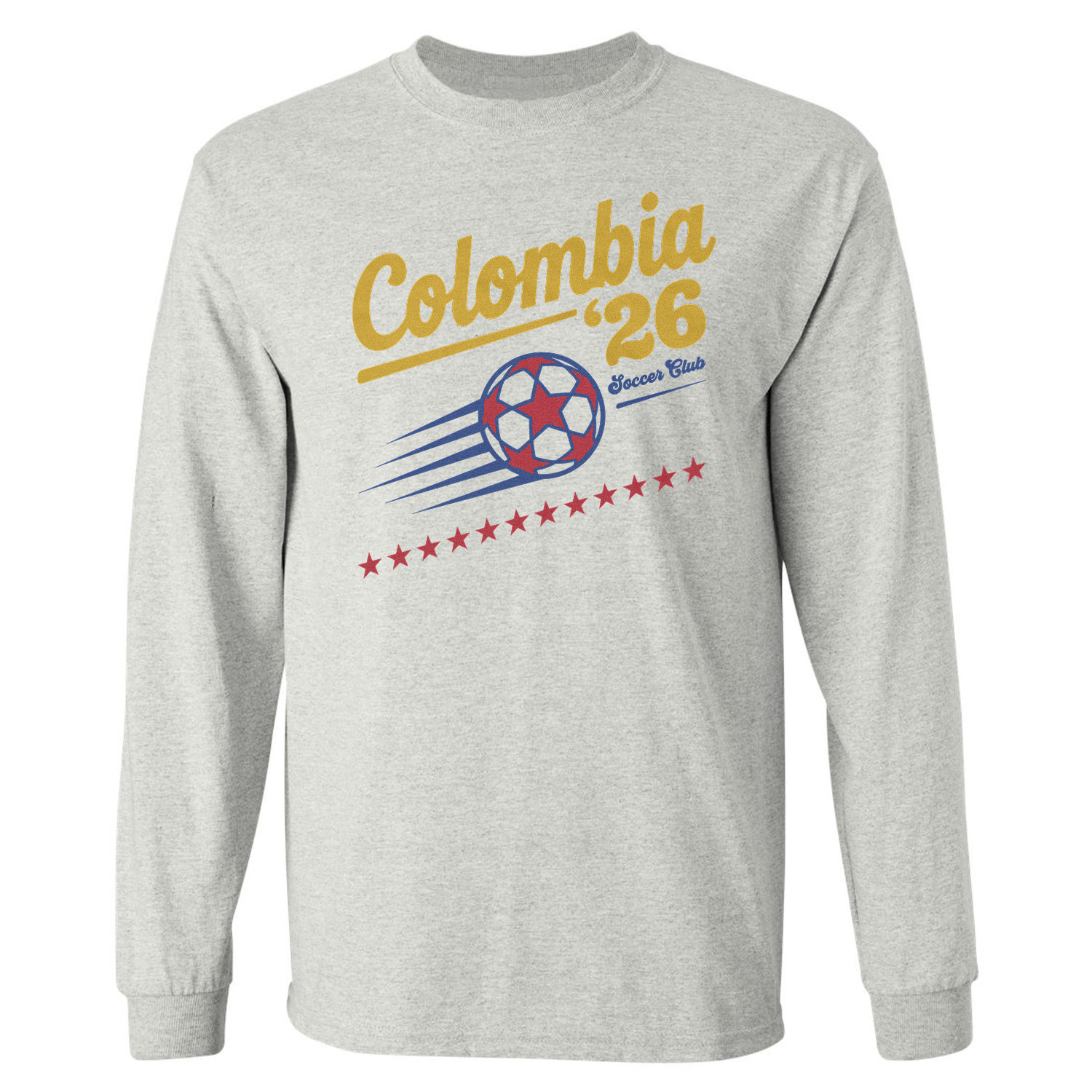 Vintage Colombia 26 Soccer Club Retro Fans Graphic Long Sleeve T-Shirt