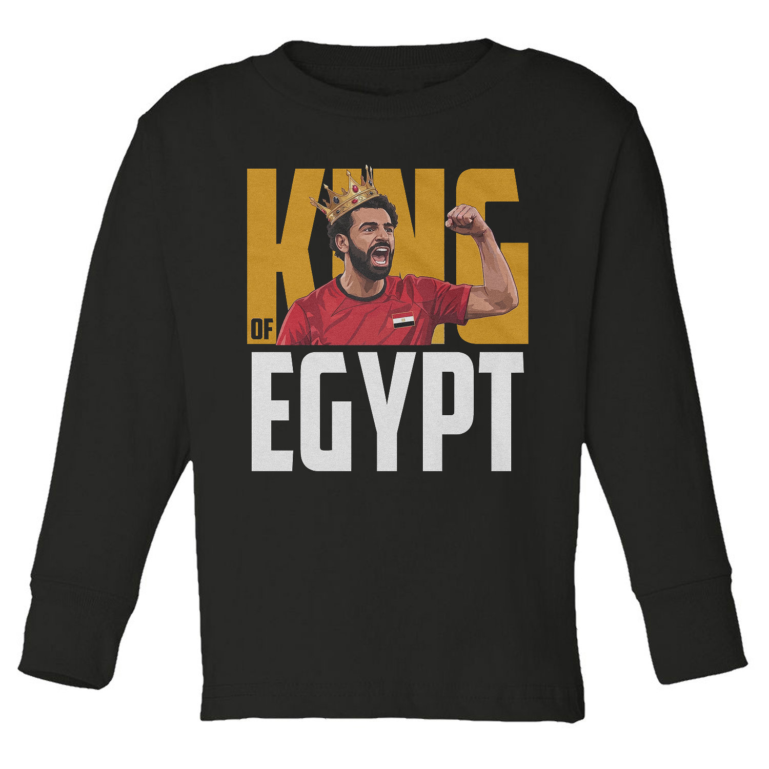 Salah King of Egypt Graphic Soccer Fans Toddler Long Sleeve TShirt