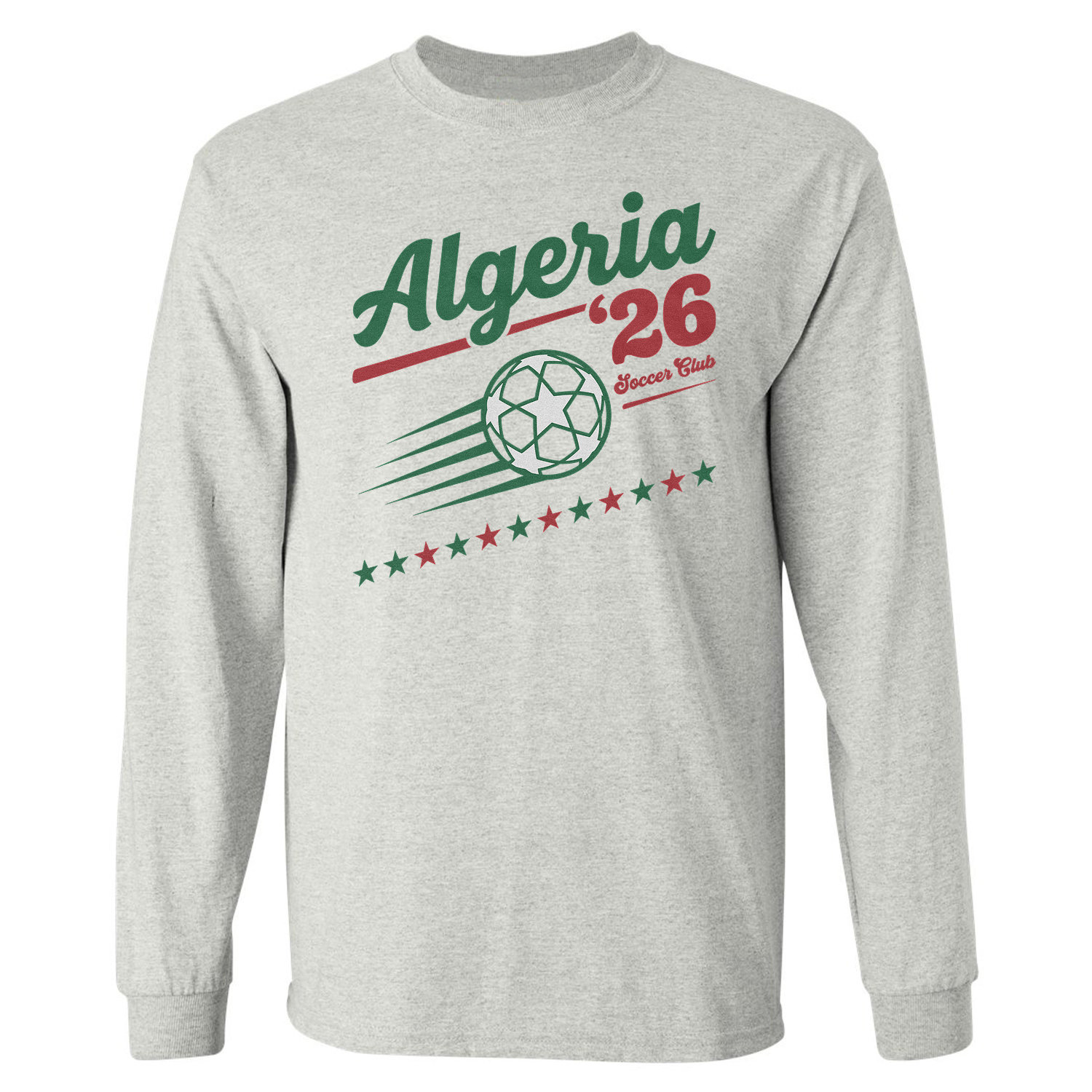 Vintage Algeria 26 Soccer Club Retro Fans Graphic Long Sleeve T-Shirt
