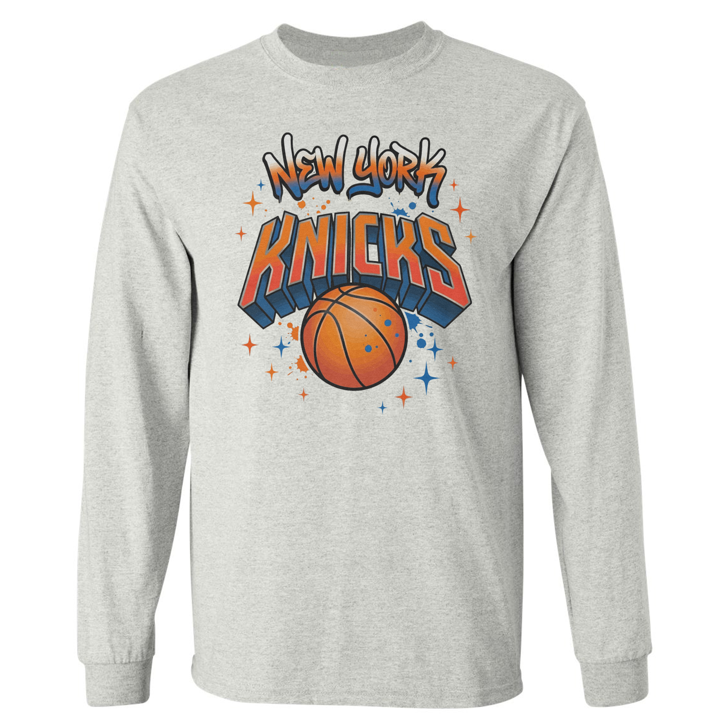 New York Basketball Graffiti Graphic Fans Gift Long Sleeve T-Shirt