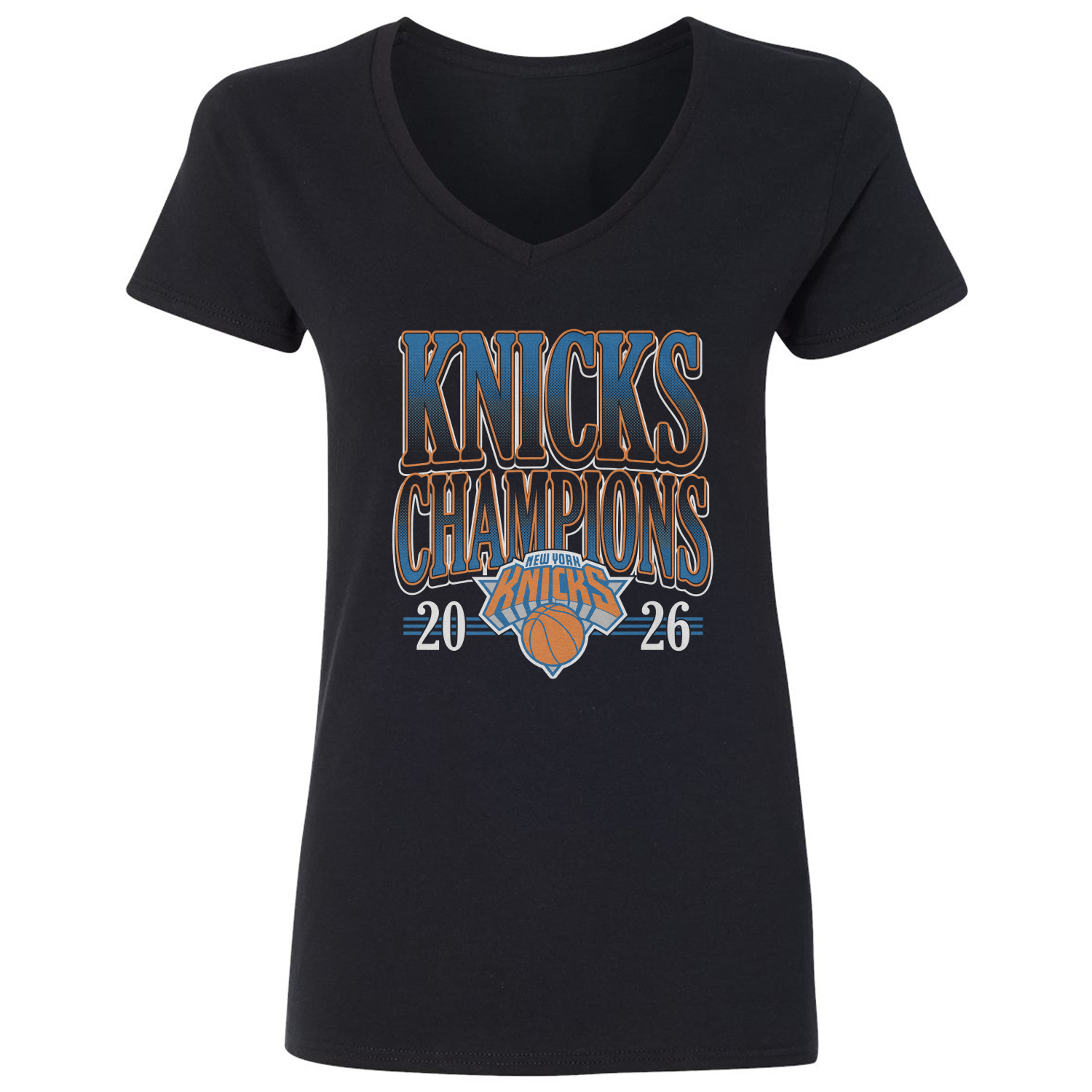 New York Basketball Champions Knicks Fans Ladies’ V-Neck Tshirt