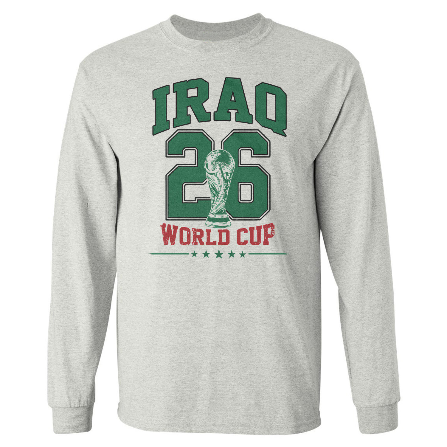 Iraq 26 Soccer Cup Graphic World Fans Gift Long Sleeve T-Shirt