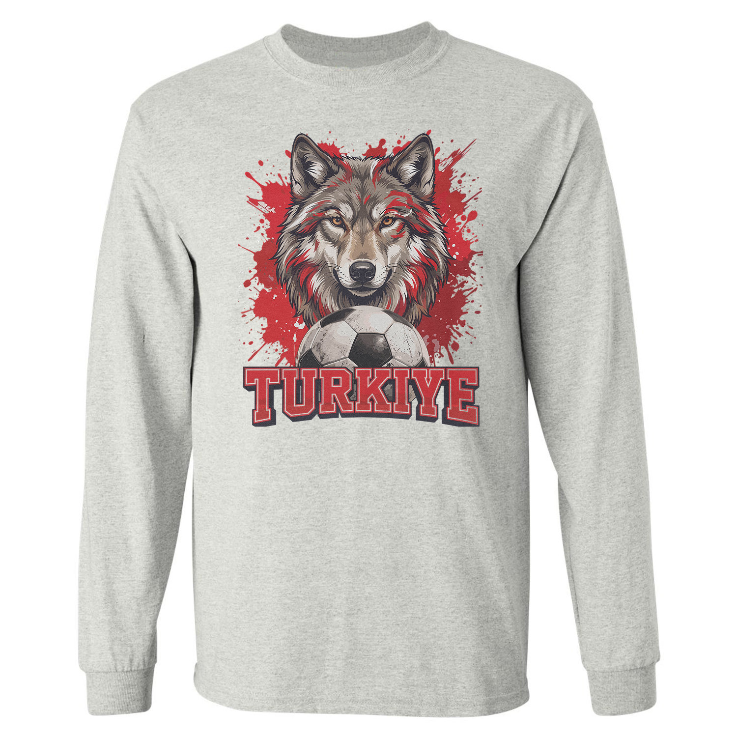 Turkiye Wolf Soccer Tribute 2026 Cup Fans Long Sleeve T-Shirt