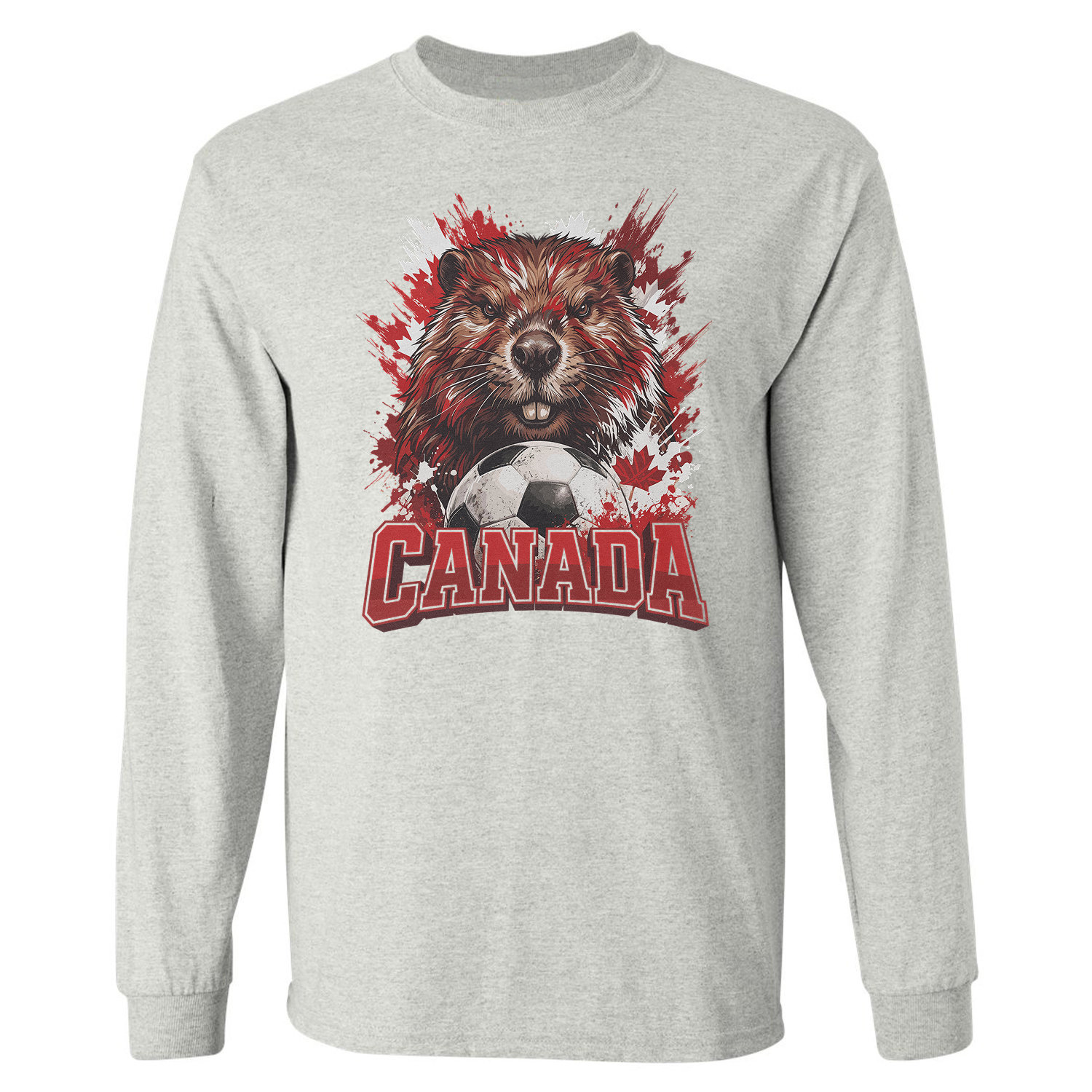 Canada Beaver Soccer Tribute 2026 Cup Fans Long Sleeve T-Shirt