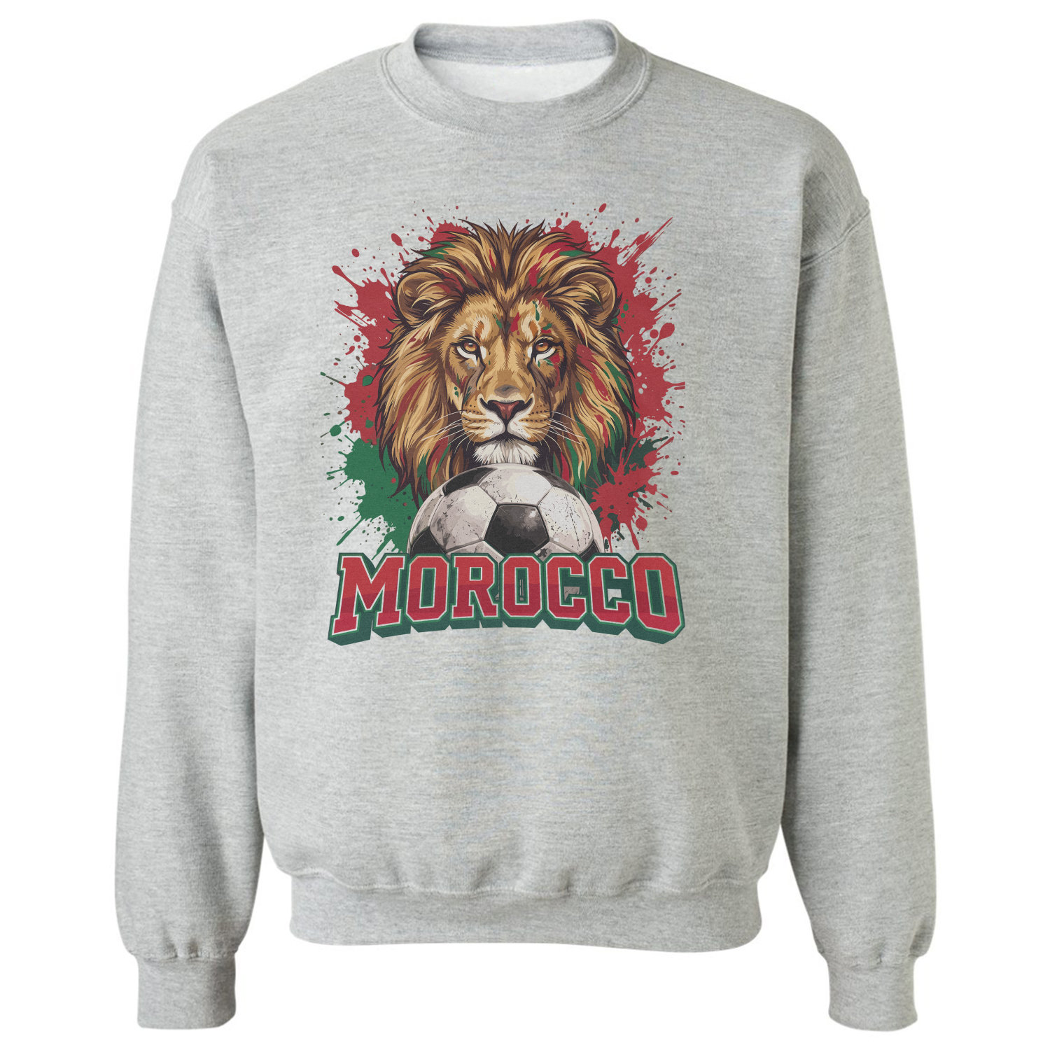 Morocco Lion Soccer Tribute 2026 Cup Fans Unisex Crewneck Sweatshirt