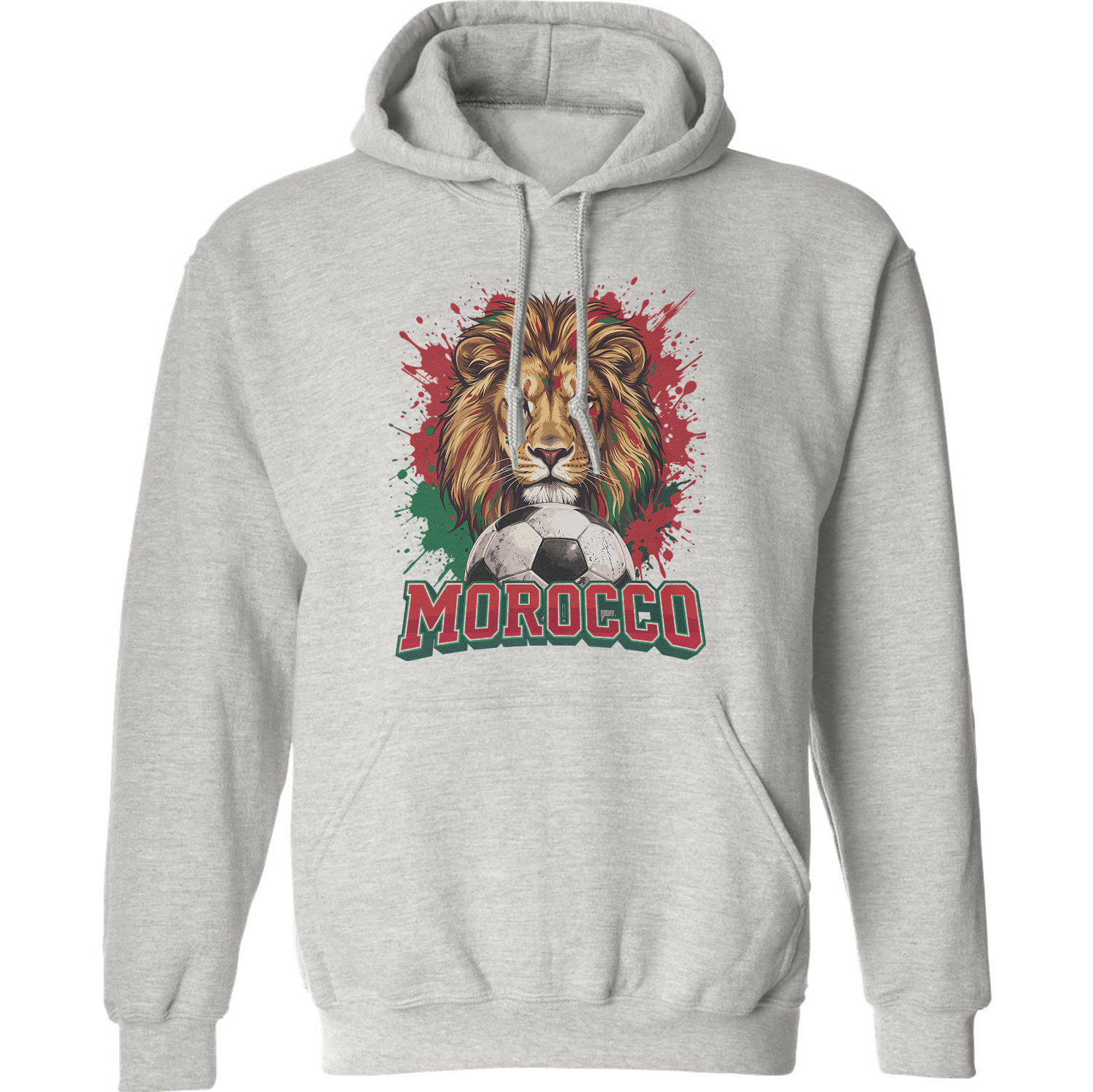 Morocco Lion Soccer Tribute 2026 Cup Fans Unisex Hooded Sweatshirt