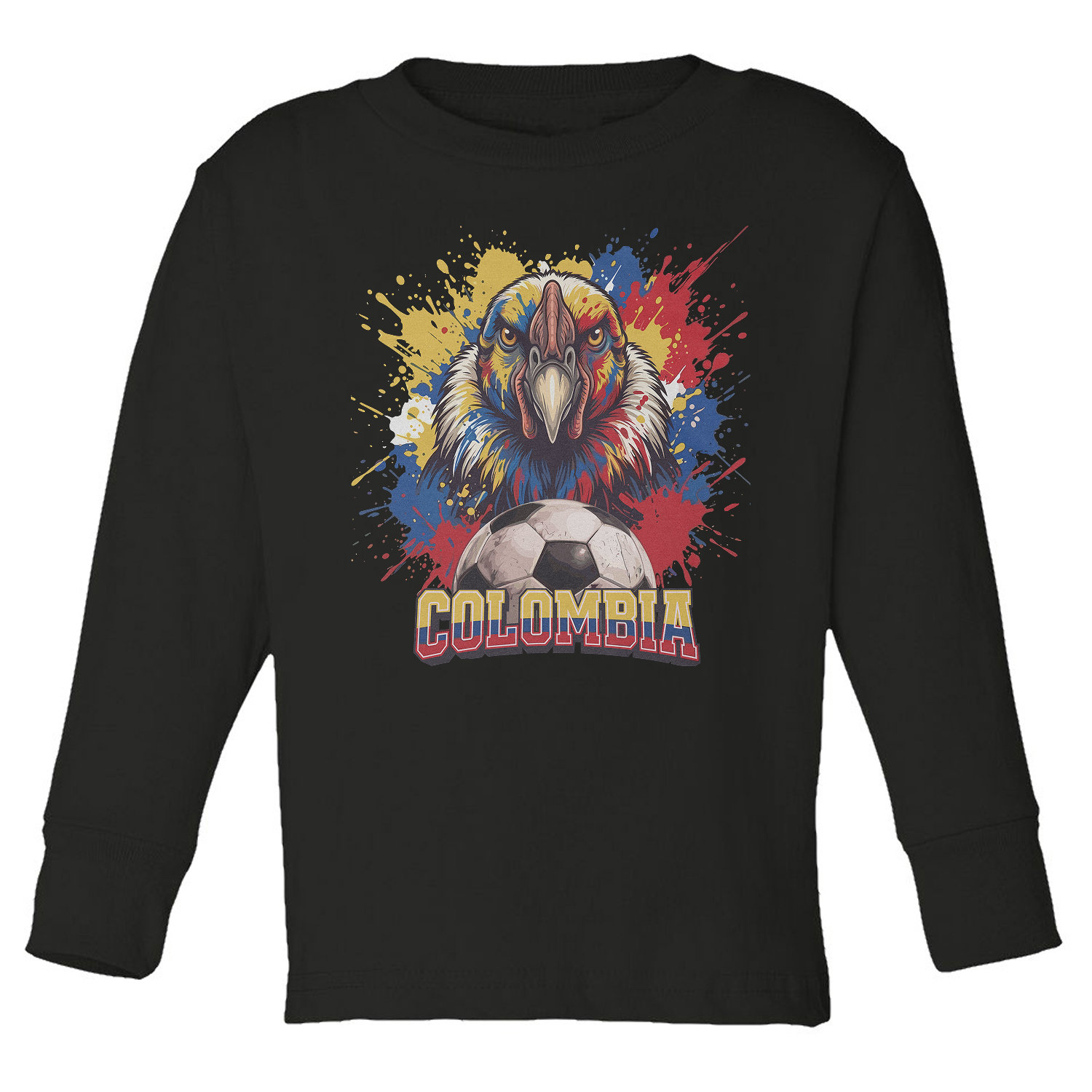 Colombia Eagle Soccer Tribute 2026 Cup Fans Toddler Long Sleeve TShirt