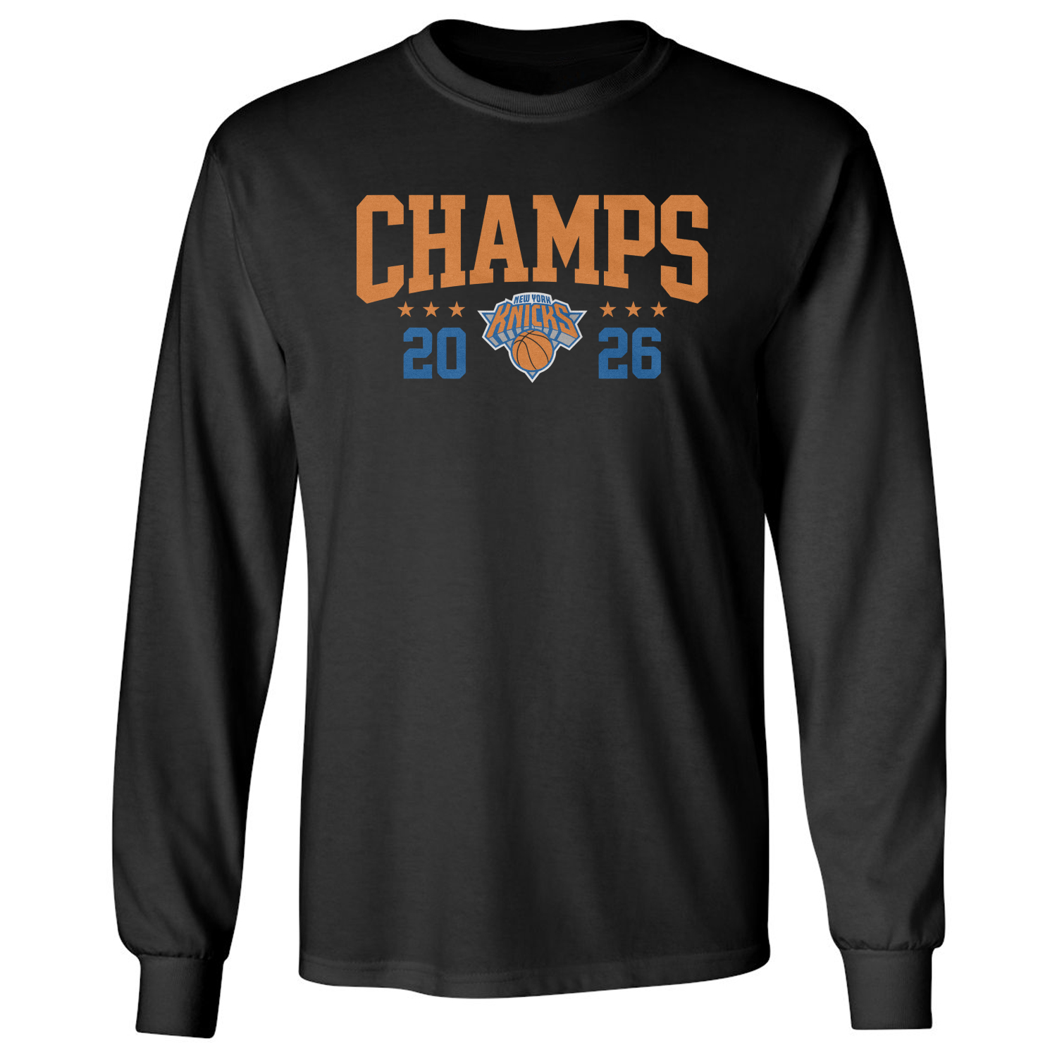 New York Champs 2026 Knicks Basketball Tribute Long Sleeve T-Shirt