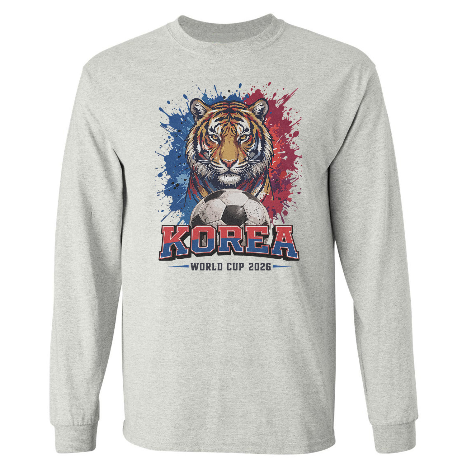 South Korea World Soccer Cup Tribute 2026 Tiger Fans Long Sleeve T-Shirt