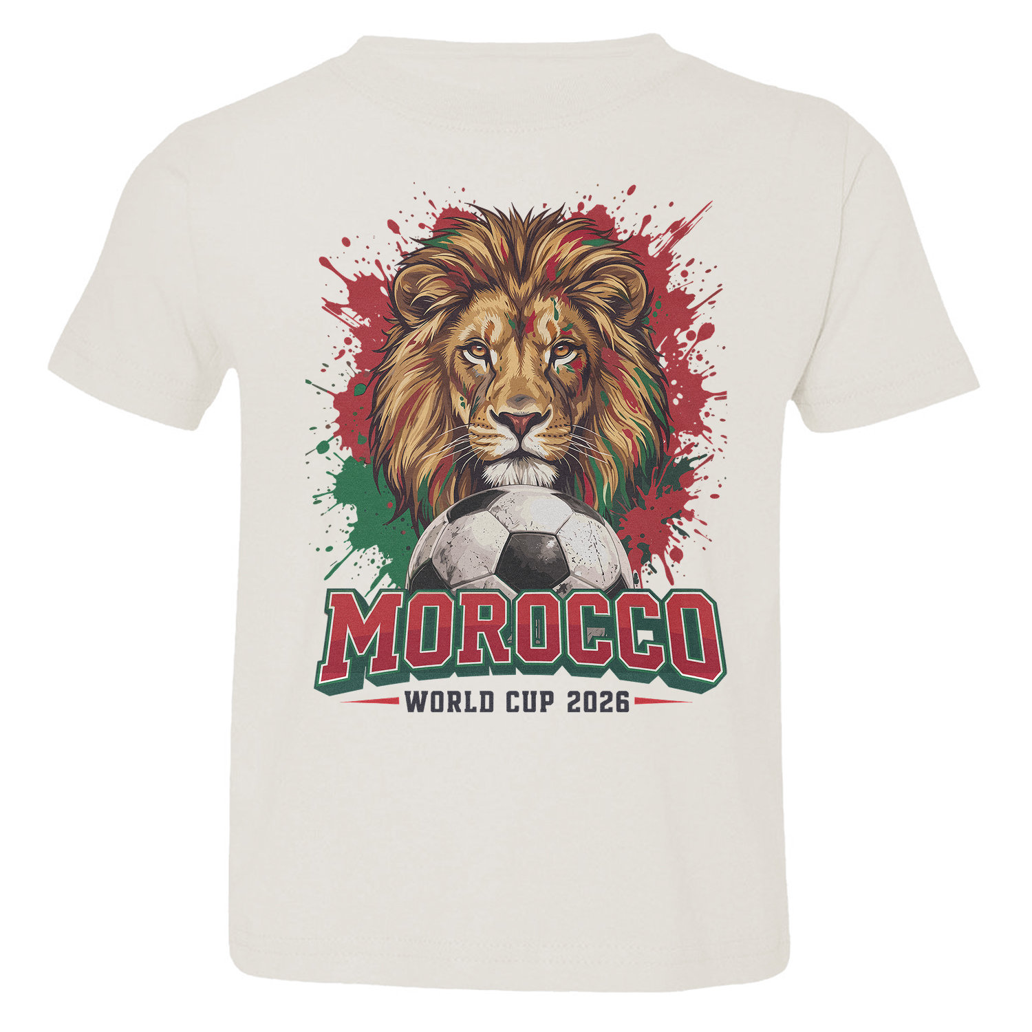 Morocco World Soccer Cup Tribute 2026 Lion Fans Toddler T-Shirt