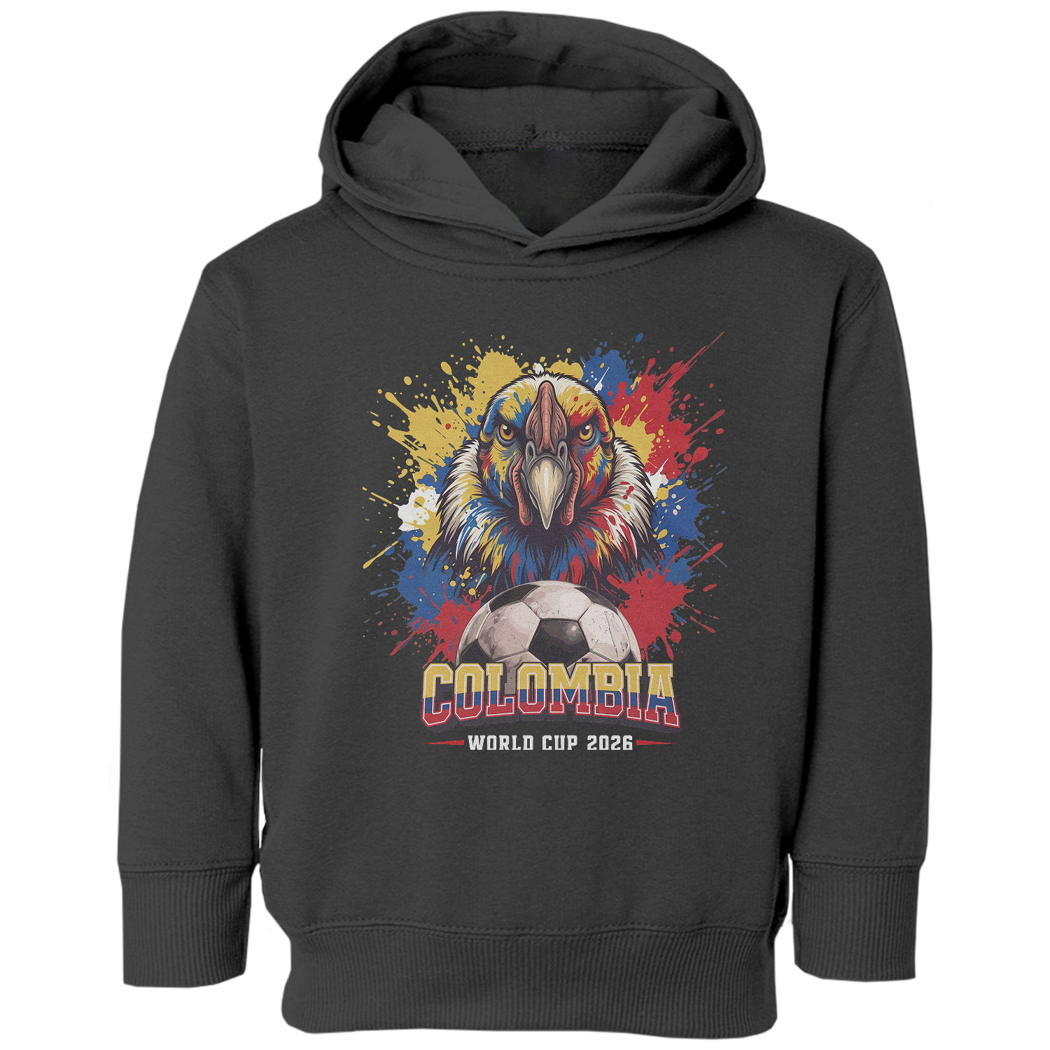 Colombia World Soccer Cup Tribute 2026 Eagle Fans Toddler Hooded Sweatshirt