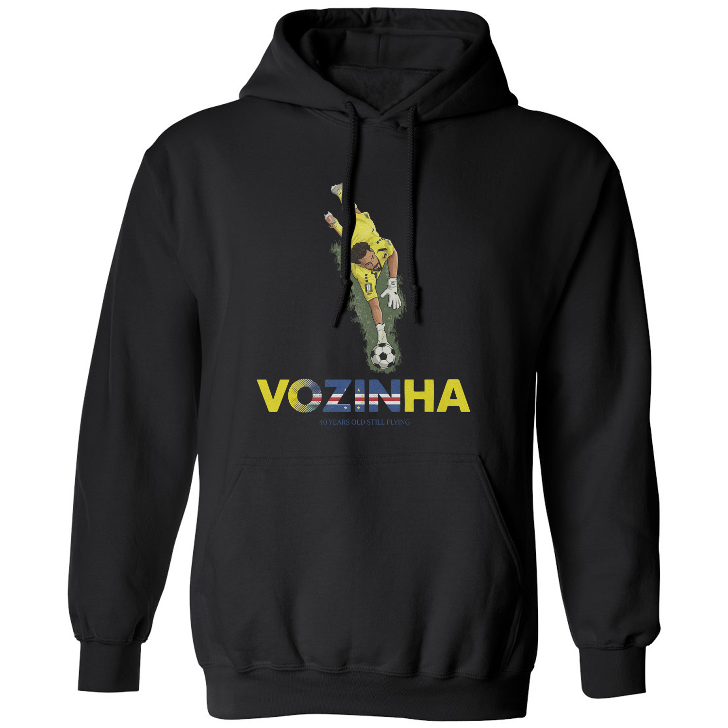 Vozinha 40 Years Flying Cape Verde Soccer Fans Unisex Hooded Sweatshirt