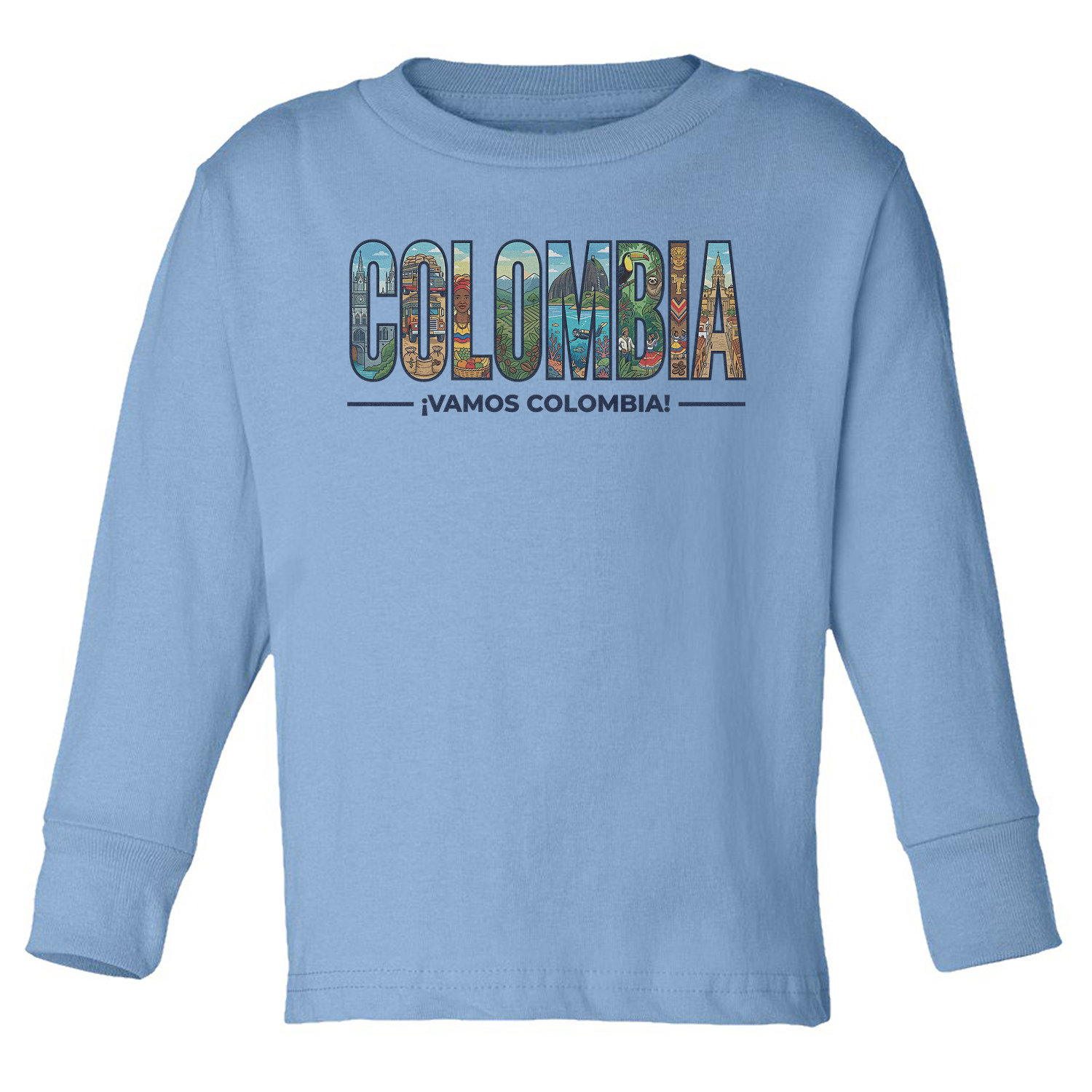 Vamos Colombia Supporter Cheer Soccer Fans Toddler Long Sleeve TShirt
