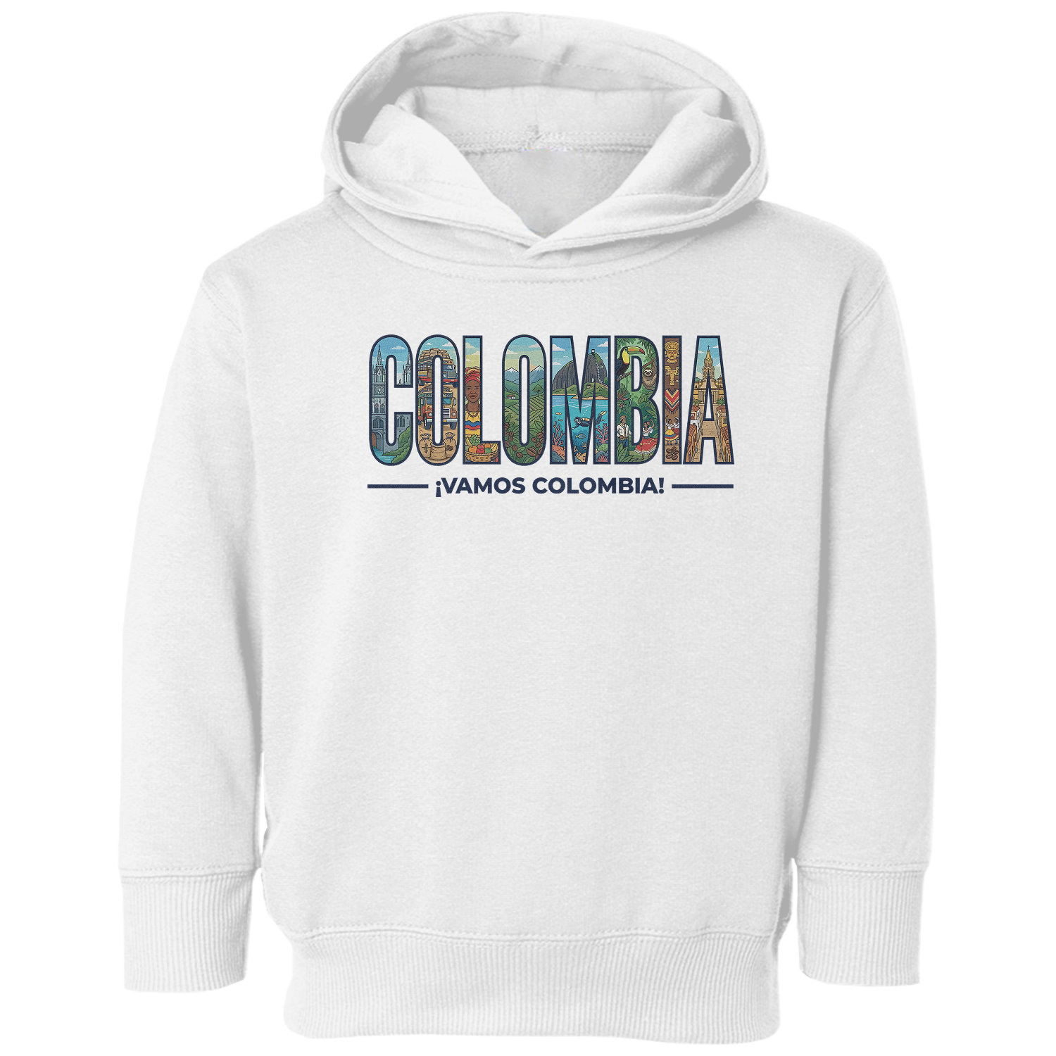 Vamos Colombia Supporter Cheer Soccer Fans Toddler Hooded Sweatshirt